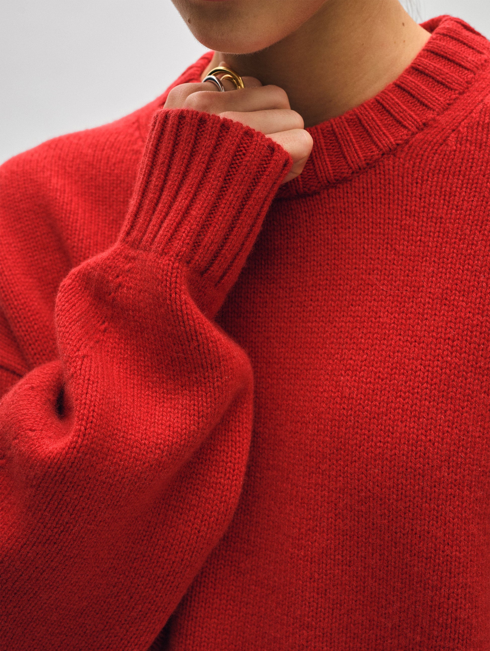 Merino Cashmere Drop Shoulder Crewneck