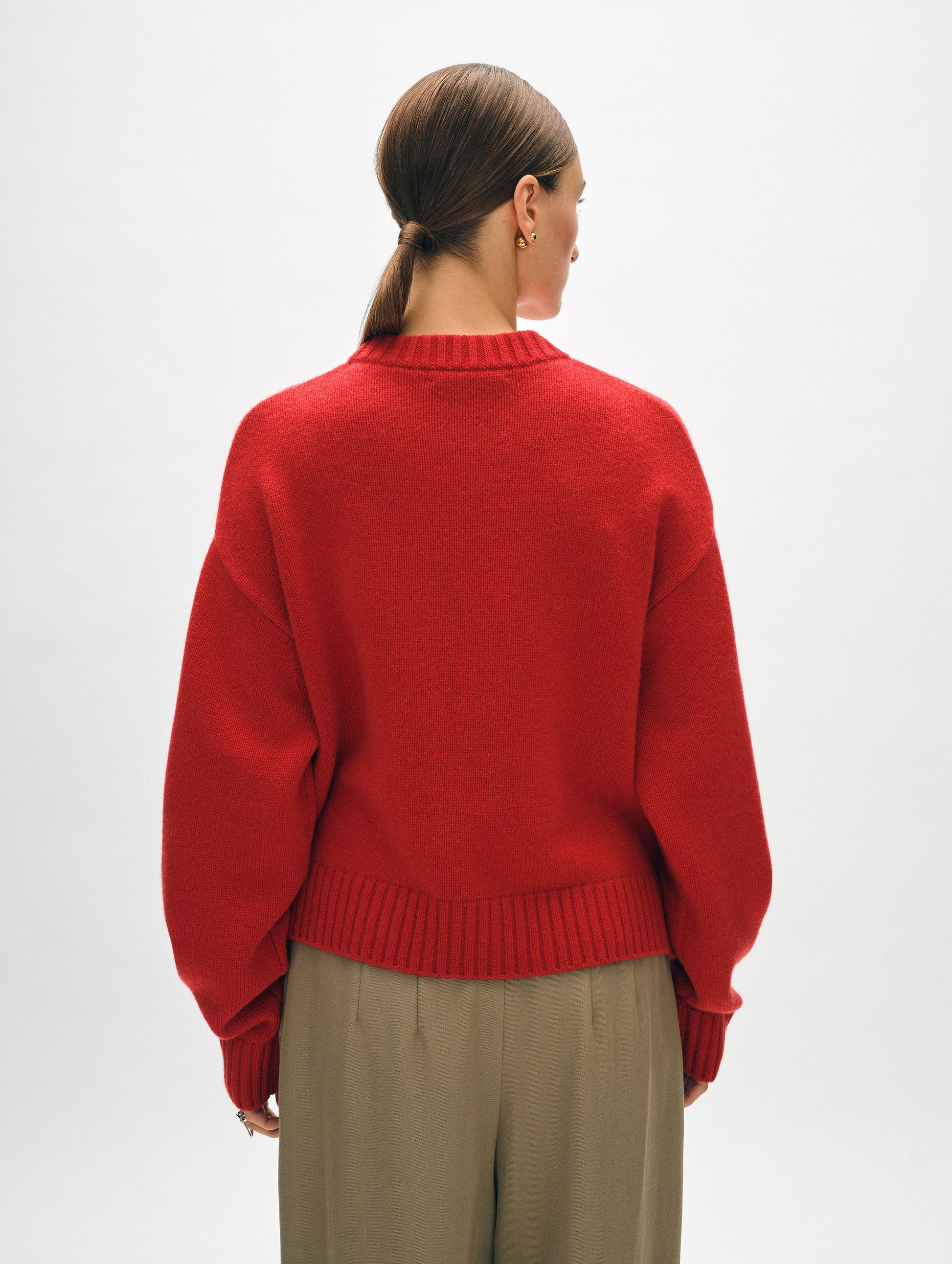 Merino Cashmere Drop Shoulder Crewneck