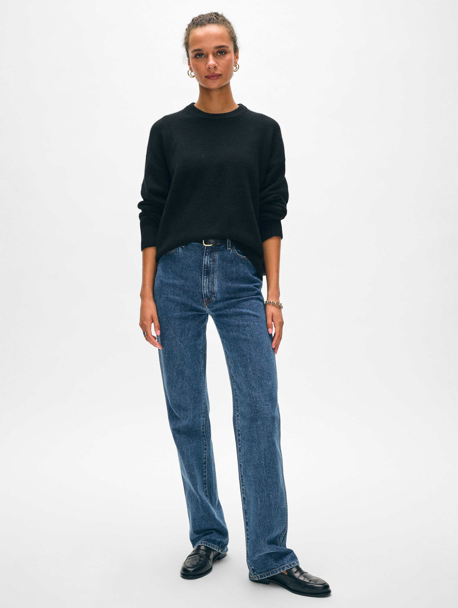 Cashmere Drop Shoulder Crewneck