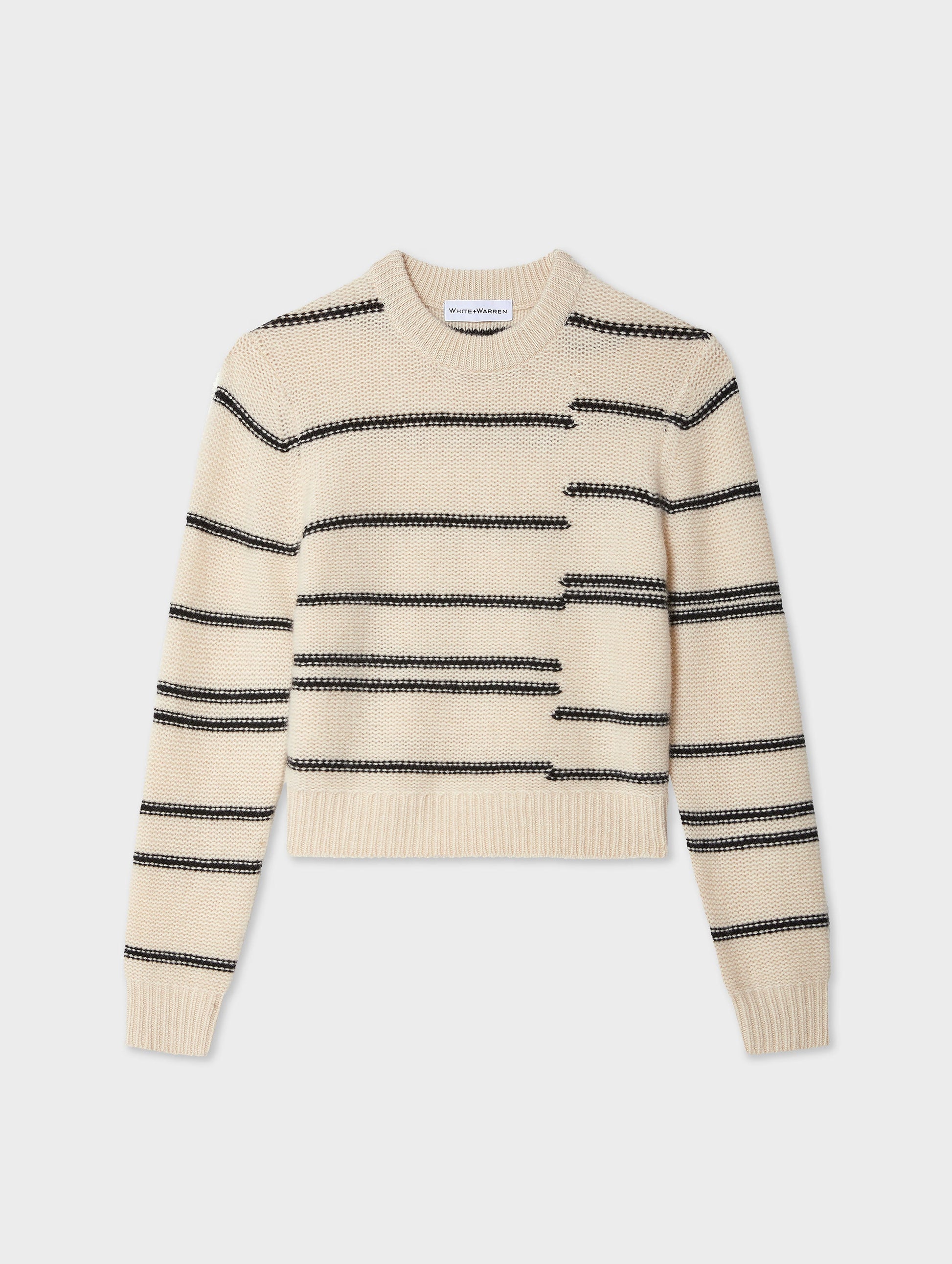 Cashmere Broken Stripe Crewneck