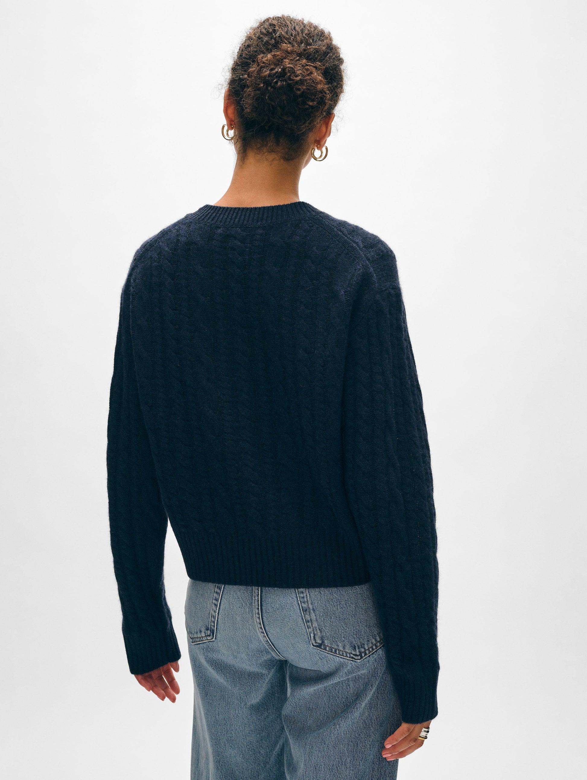 Cashmere Mixed Cable Crewneck