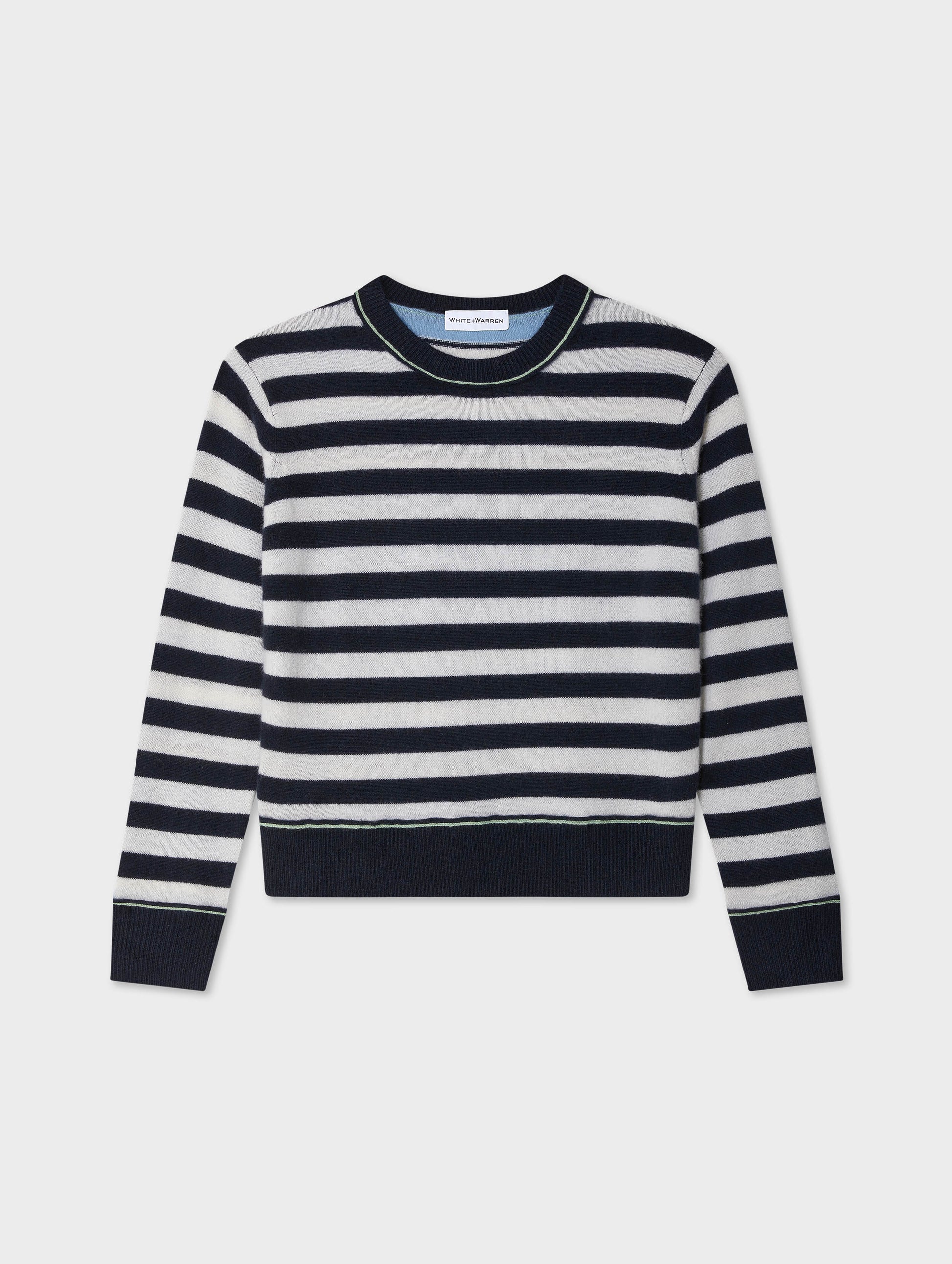 Cashmere Mixed Stripe Crewneck