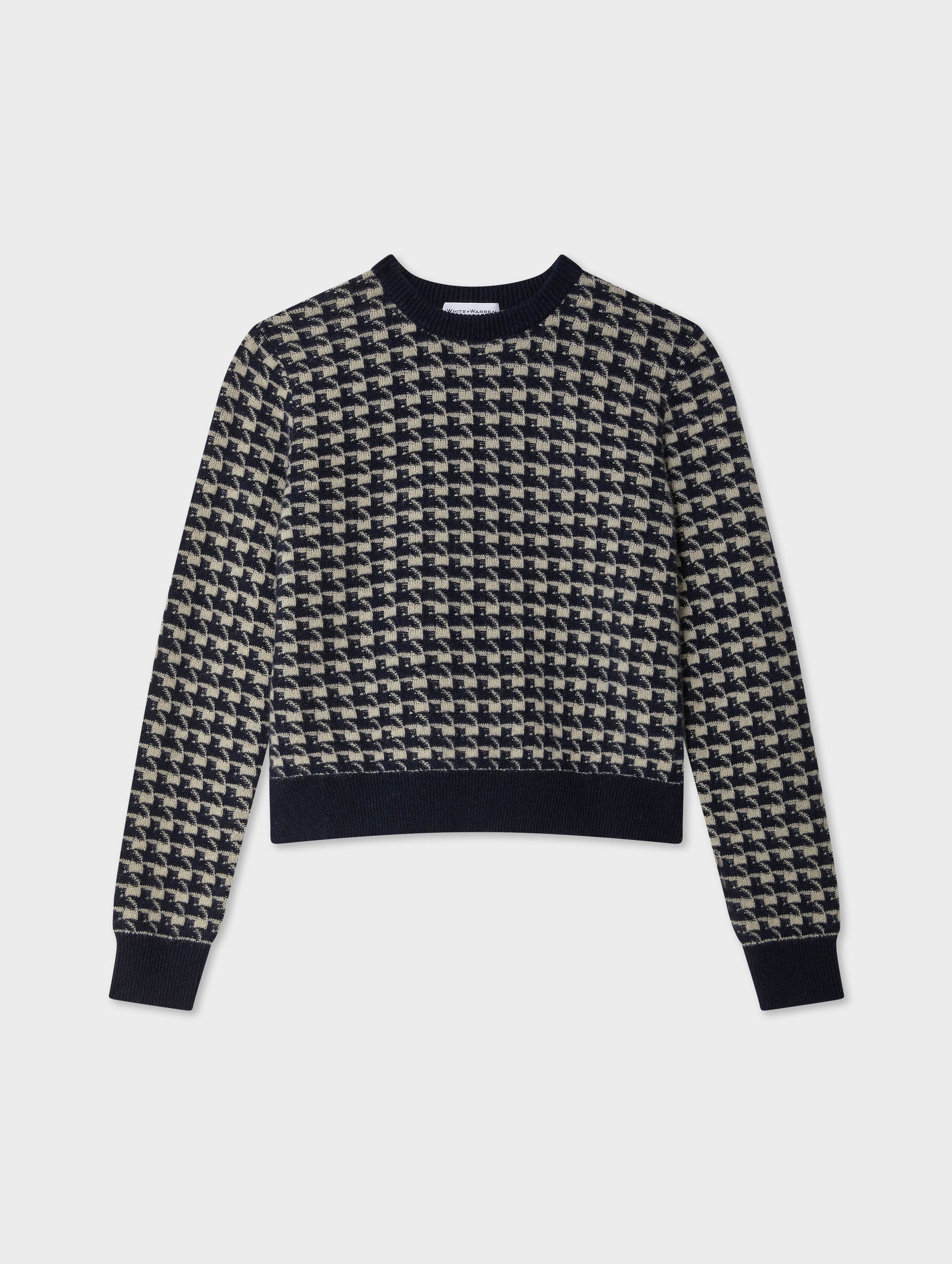 Cashmere Gingham Crewneck