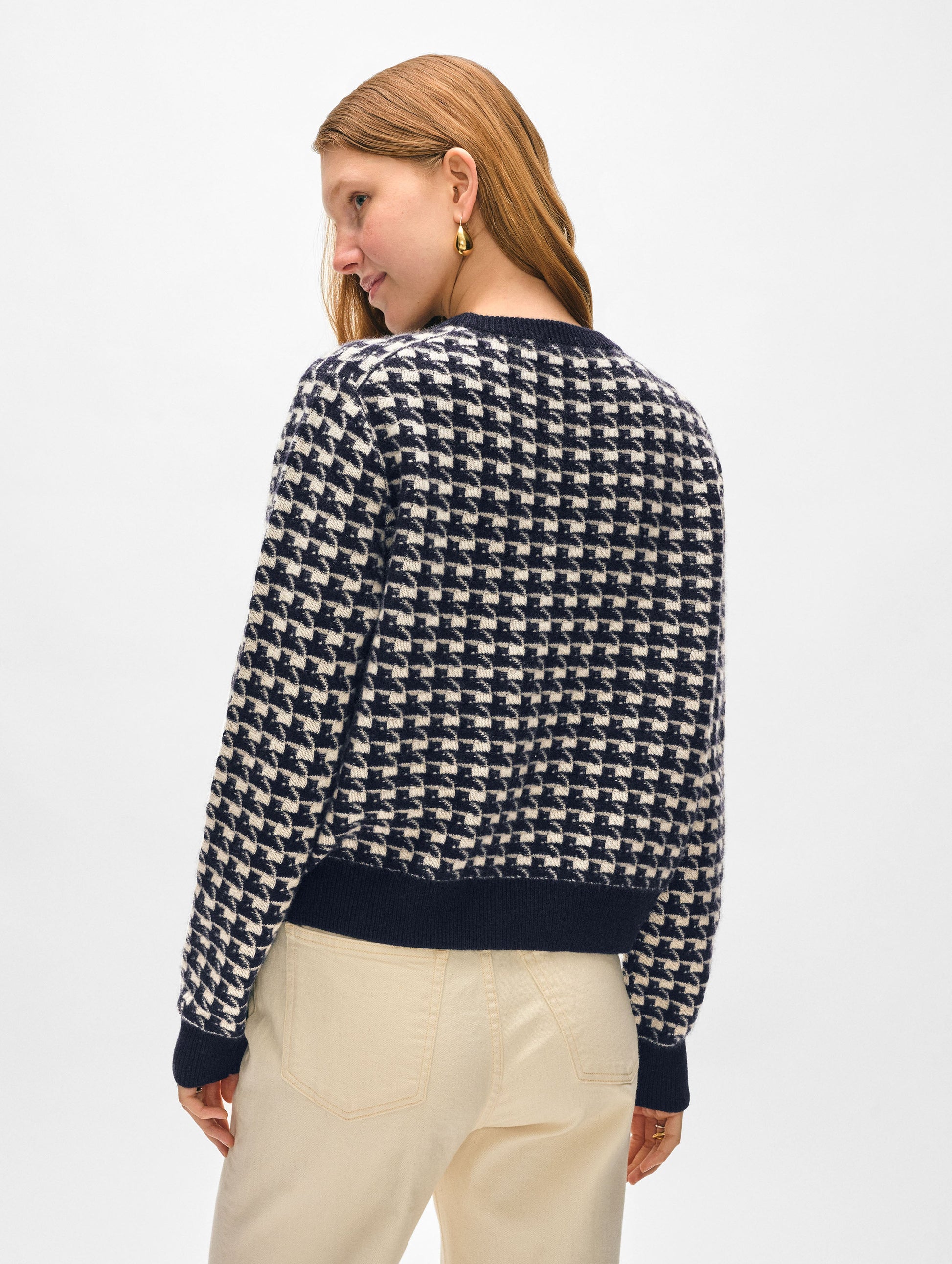 Cashmere Gingham Crewneck