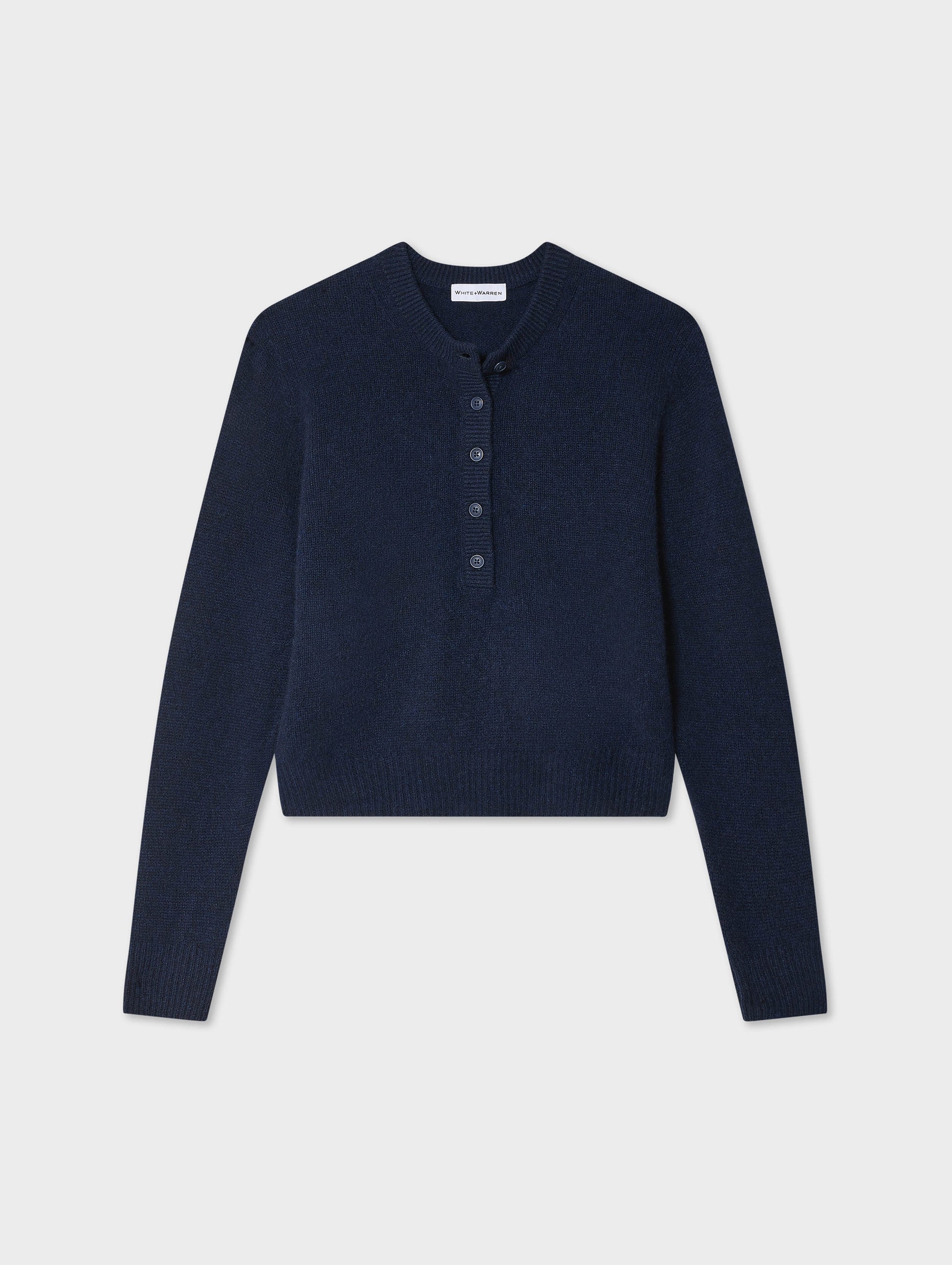 Cashmere Rib Trim Henley