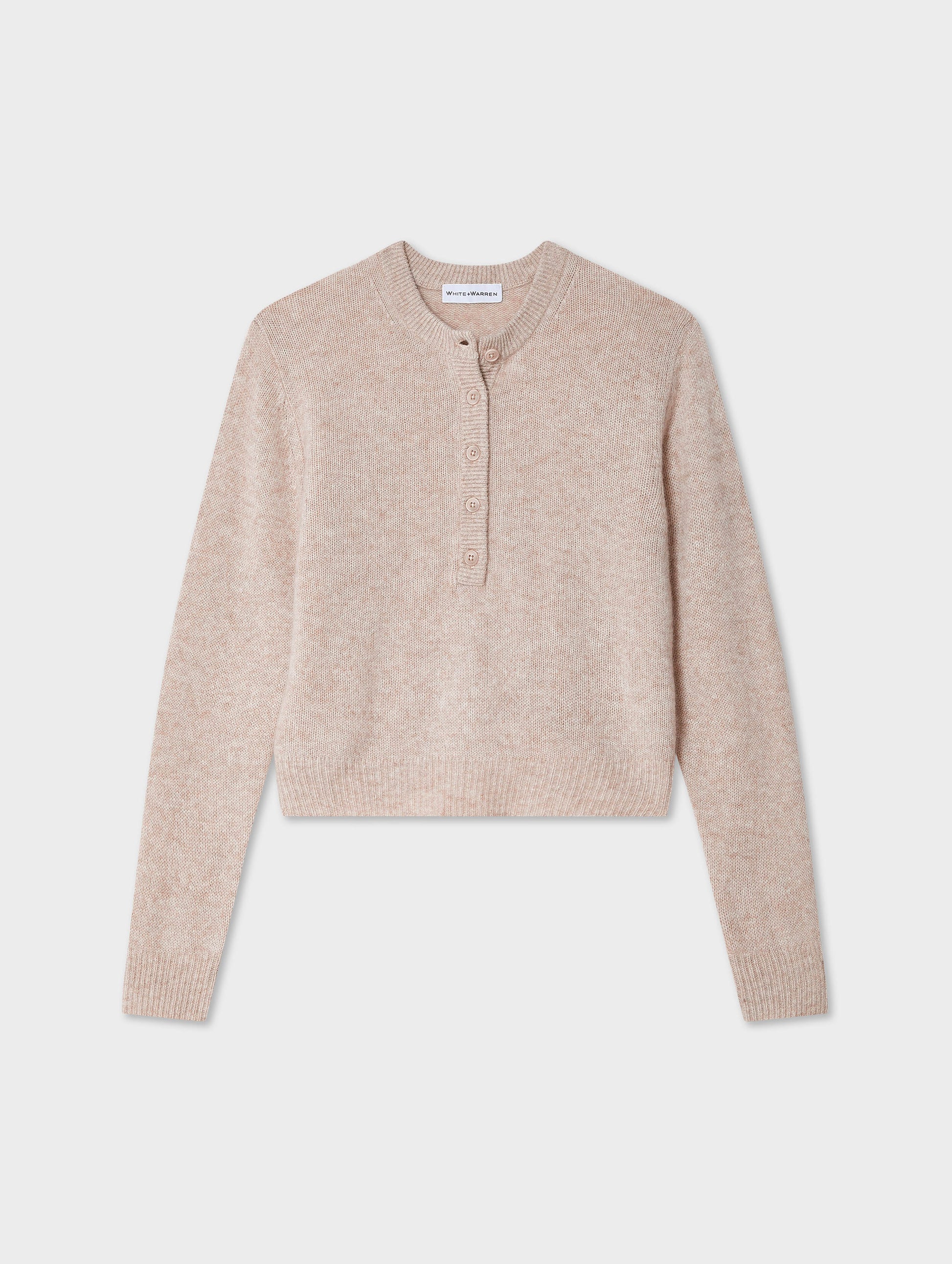 Cashmere Rib Trim Henley