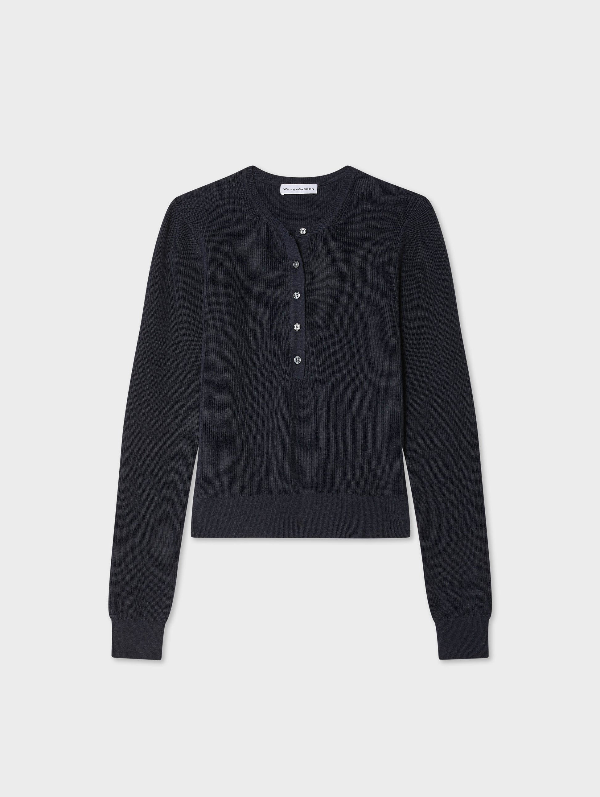 Fine Cotton Ribbed Henley