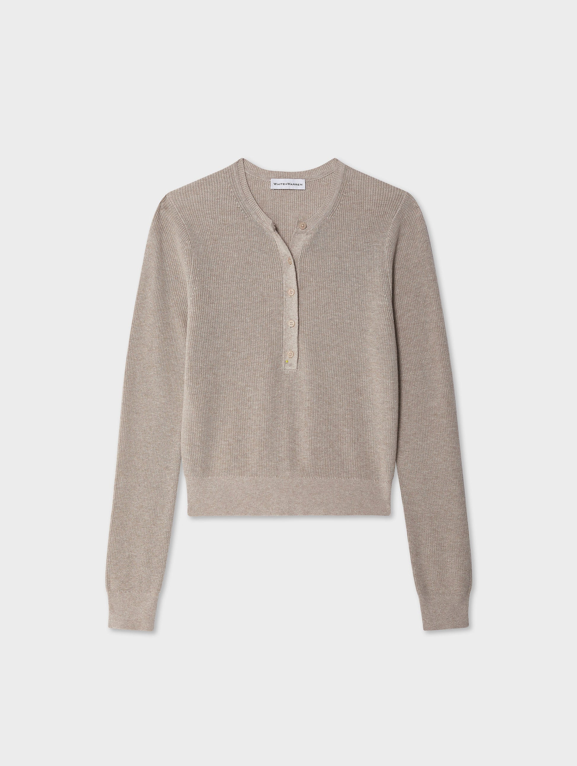 Fine Cotton Ribbed Henley