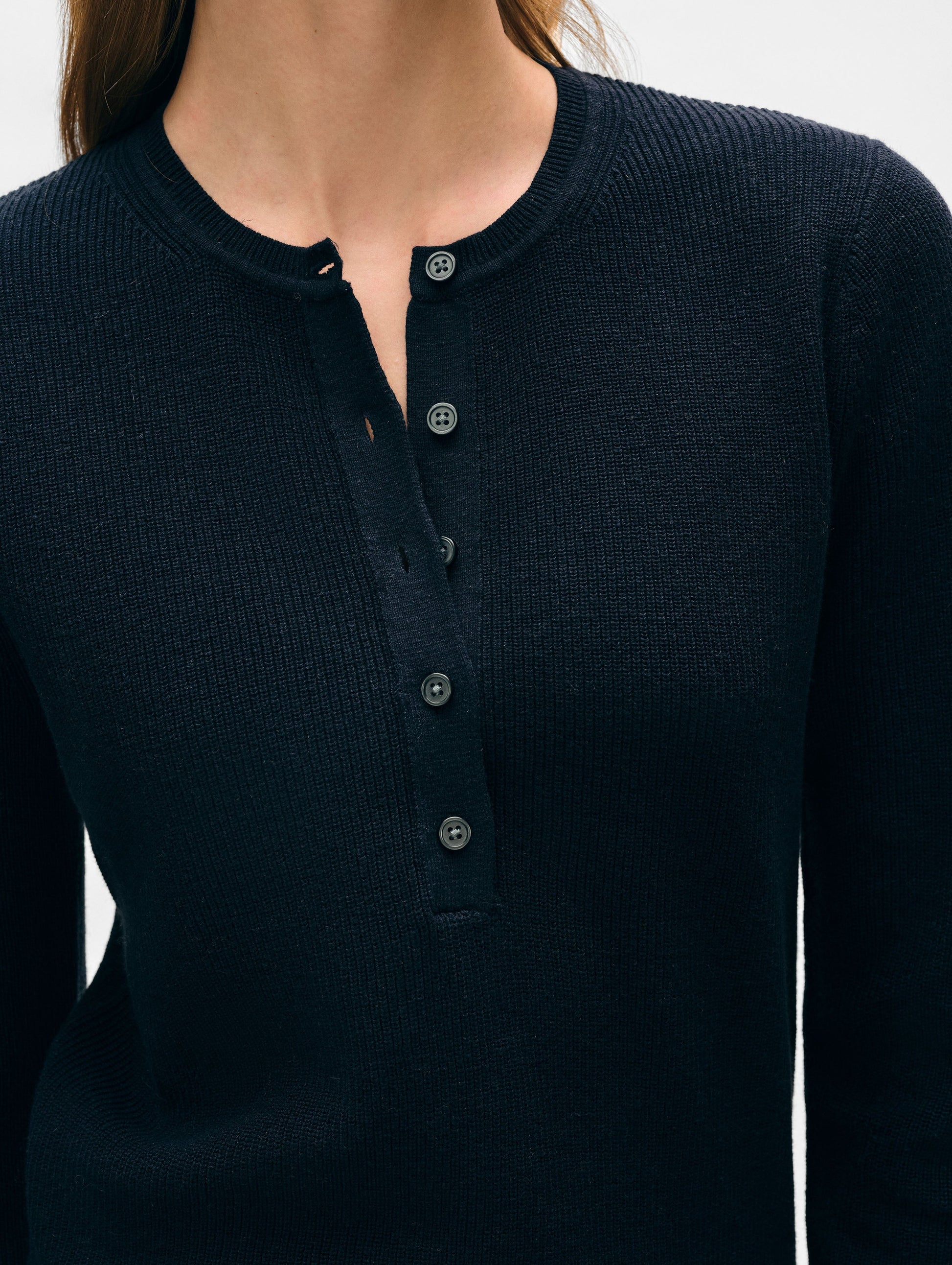 Fine Cotton Ribbed Henley