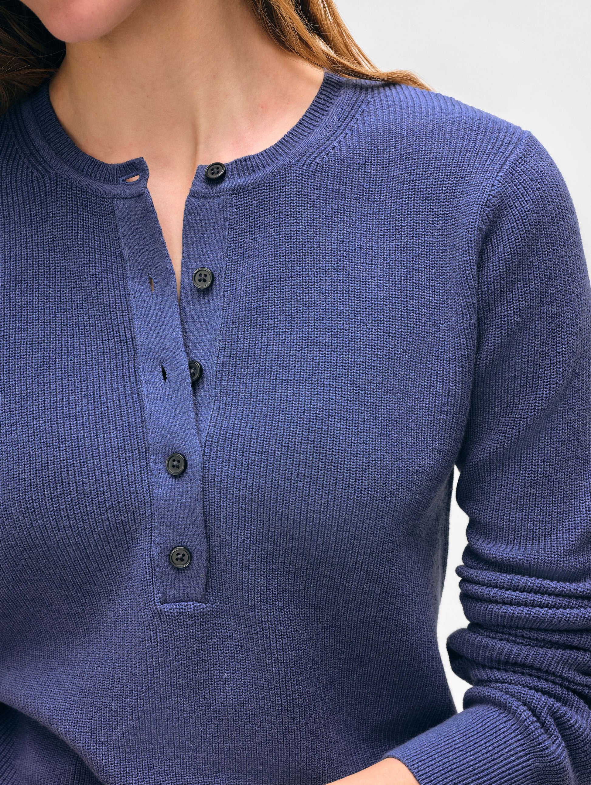 Fine Cotton Ribbed Henley