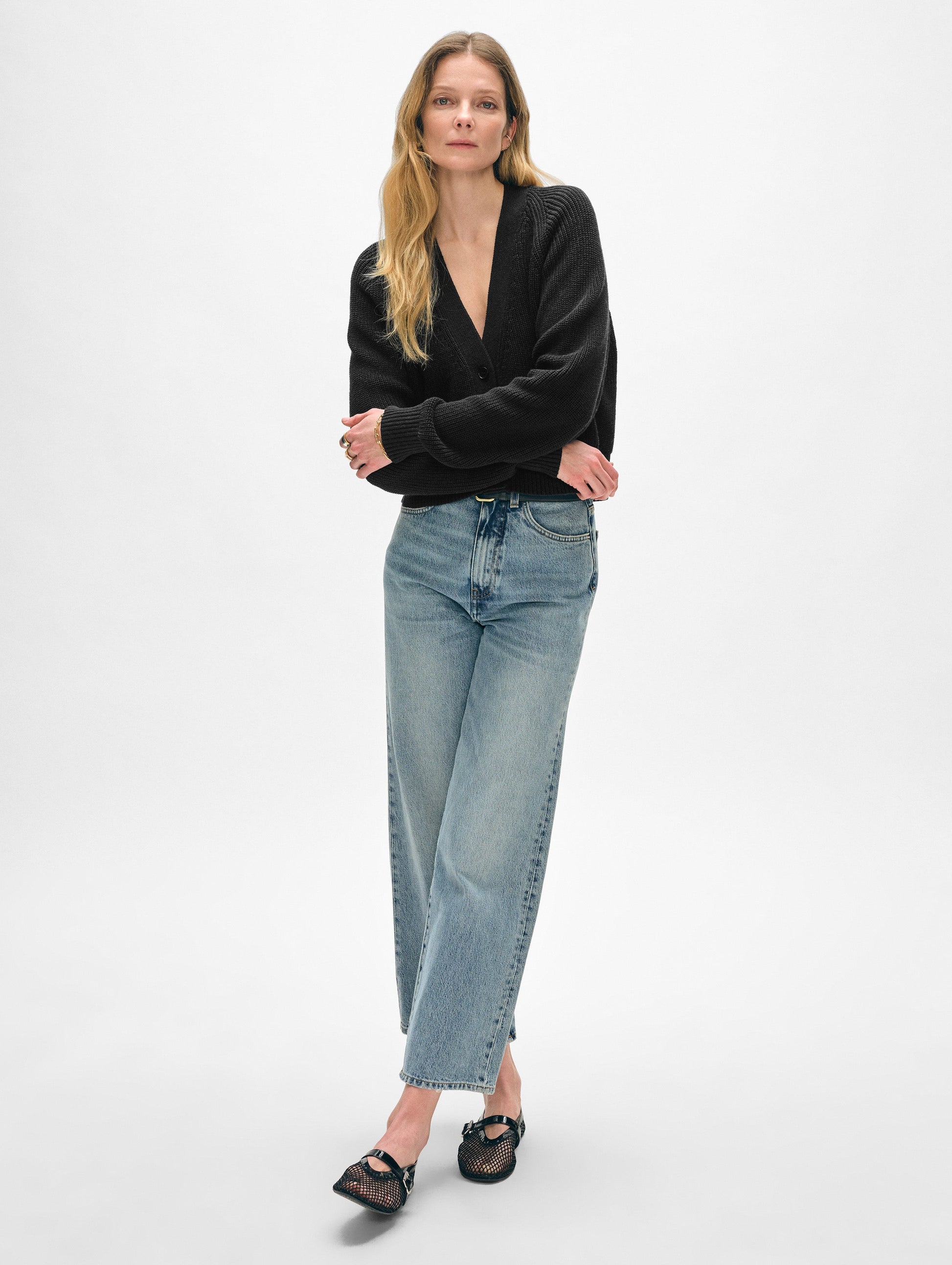 Linen Blend Ribbed Cardigan