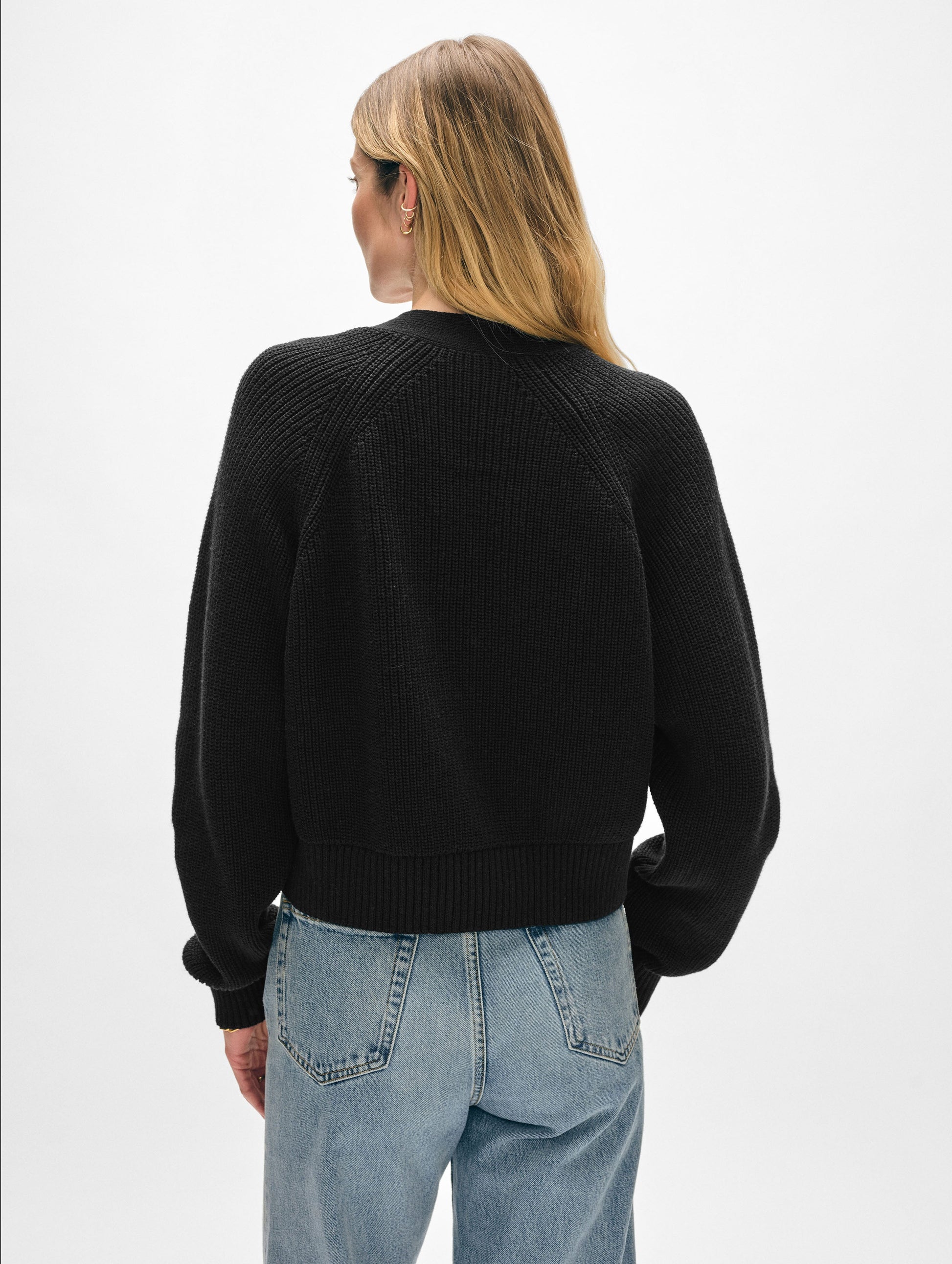 Linen Blend Ribbed Cardigan