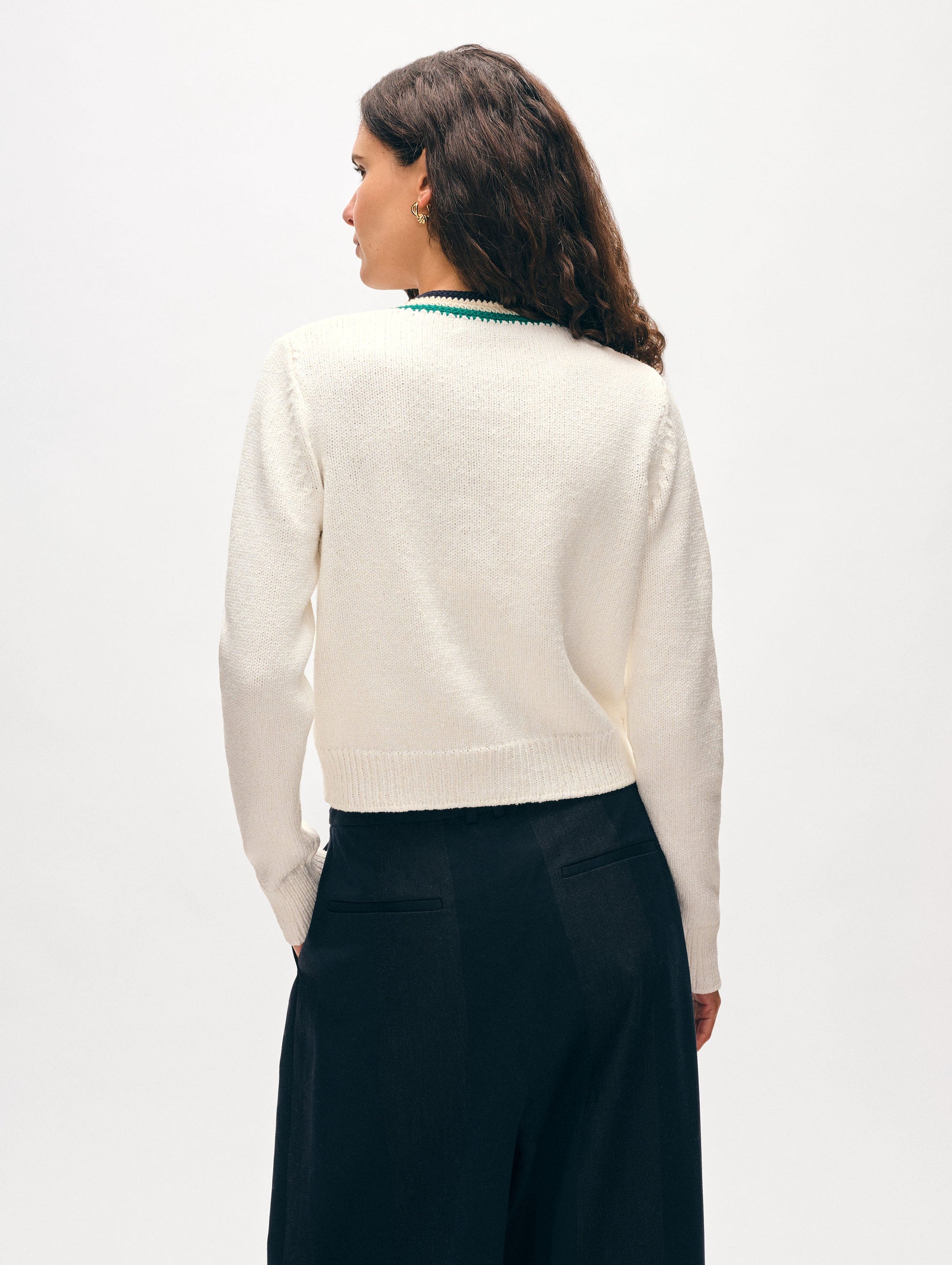 Lofty Cotton Crochet Trim Cardigan