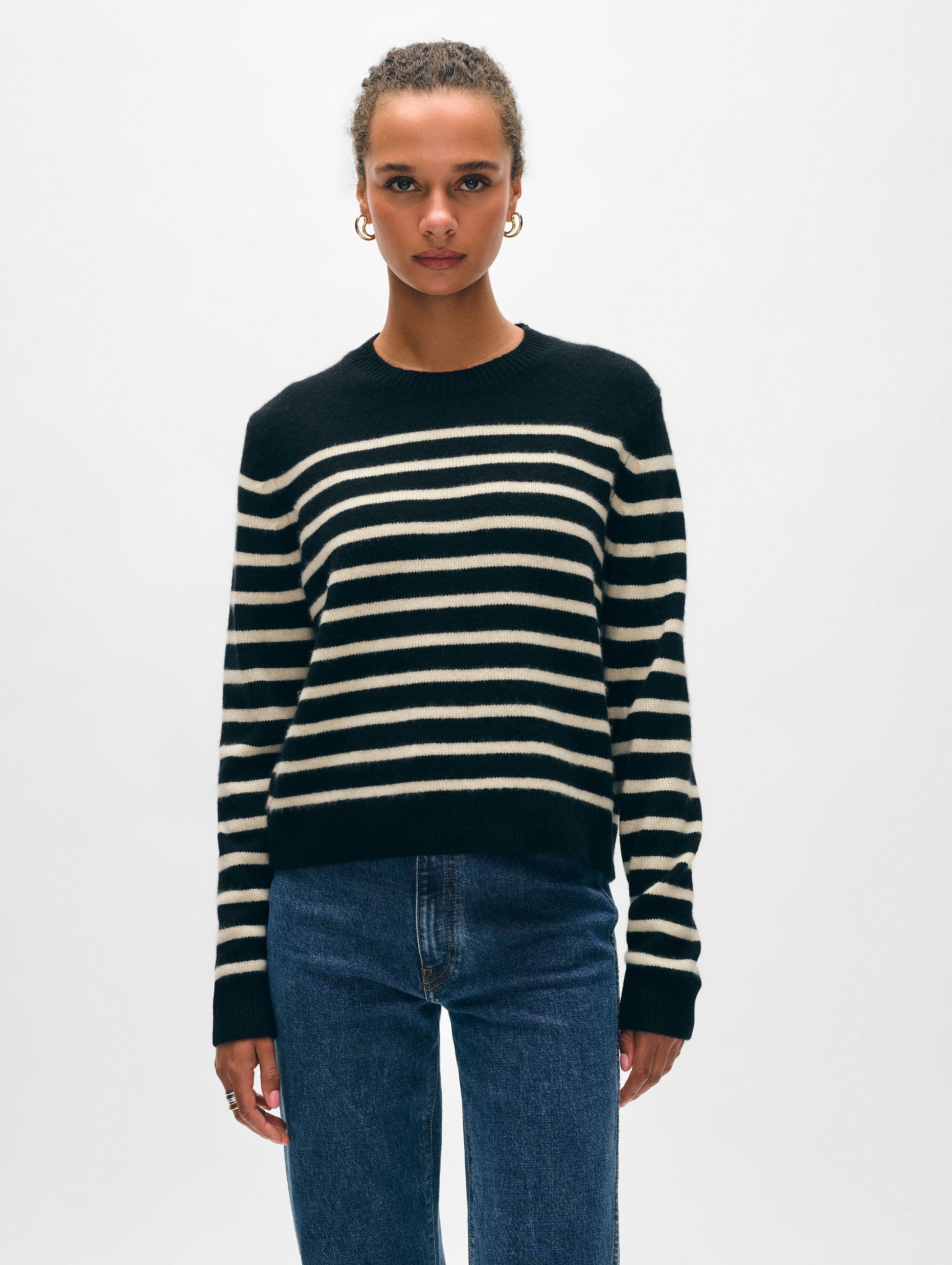 Cashmere Multi Striped Crewneck