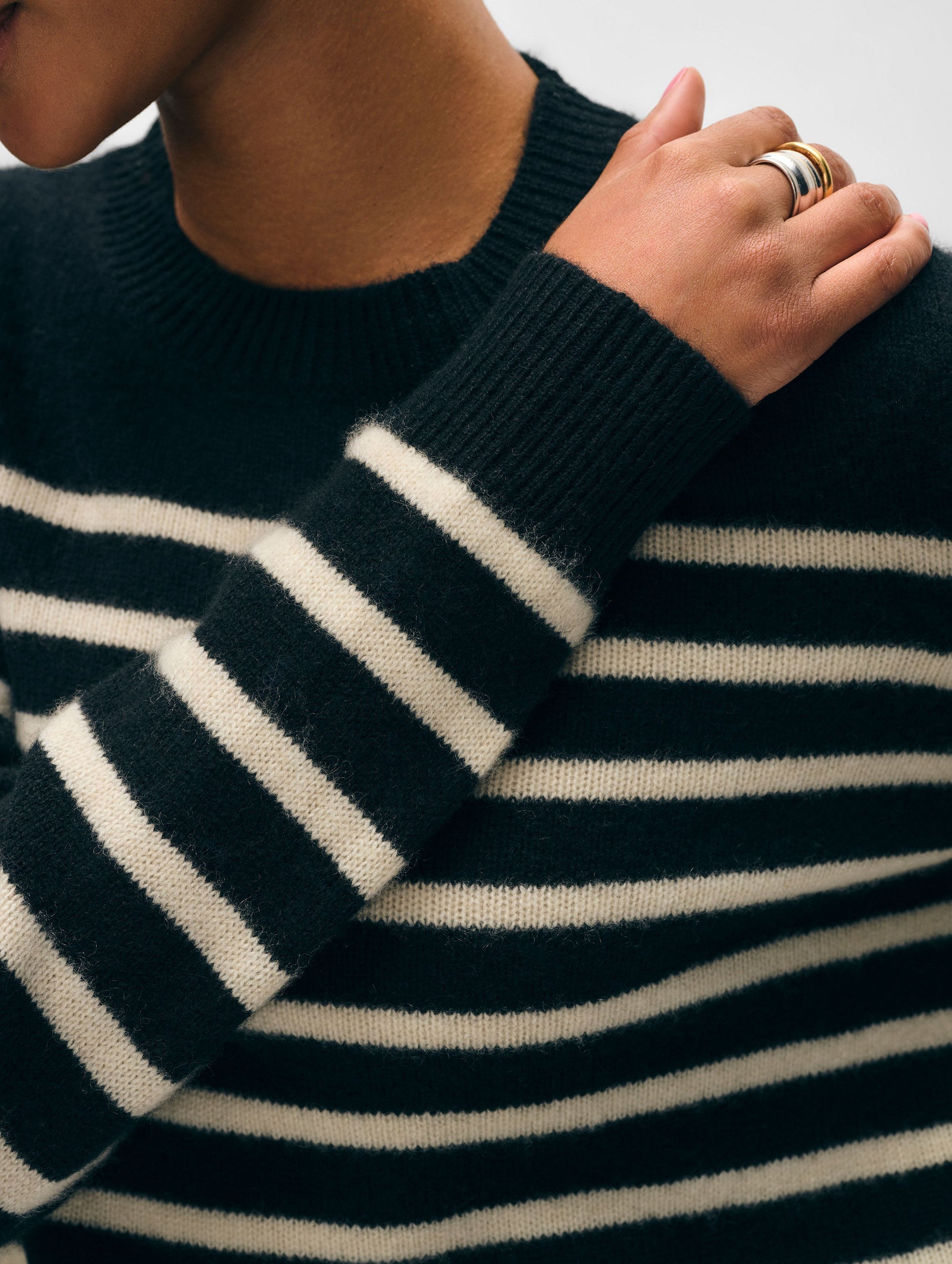 Cashmere Multi Striped Crewneck
