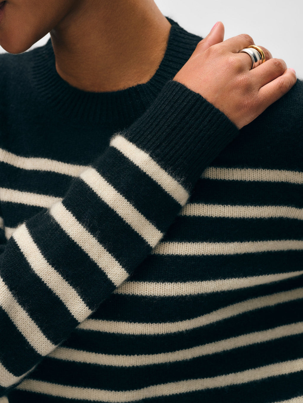 Cashmere Multi Striped Crewneck