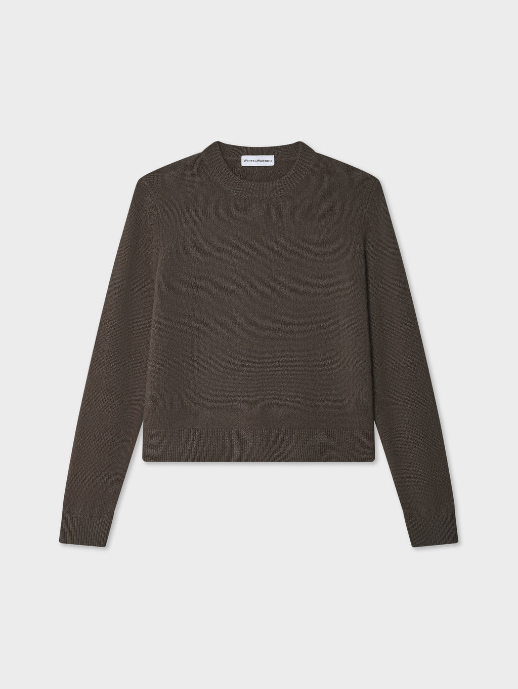 Cashmere Rib Trim Crewneck