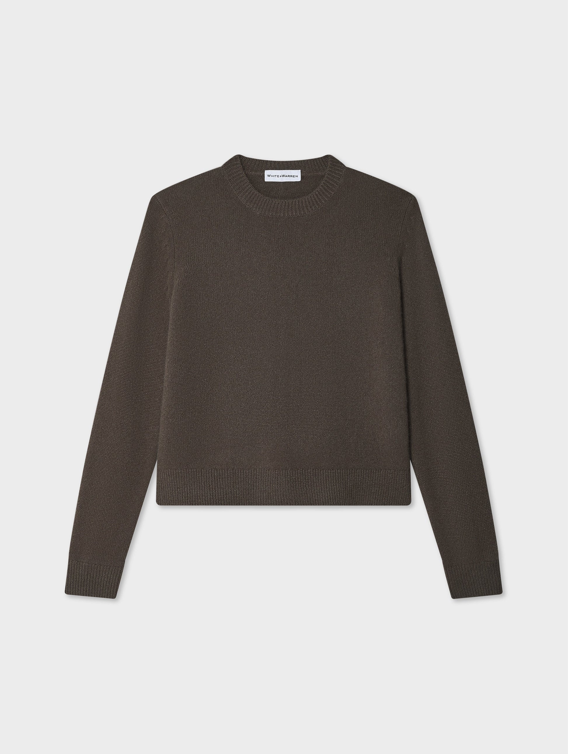 Cashmere Rib Trim Crewneck