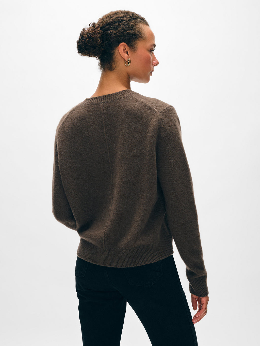 Cashmere Rib Trim Crewneck