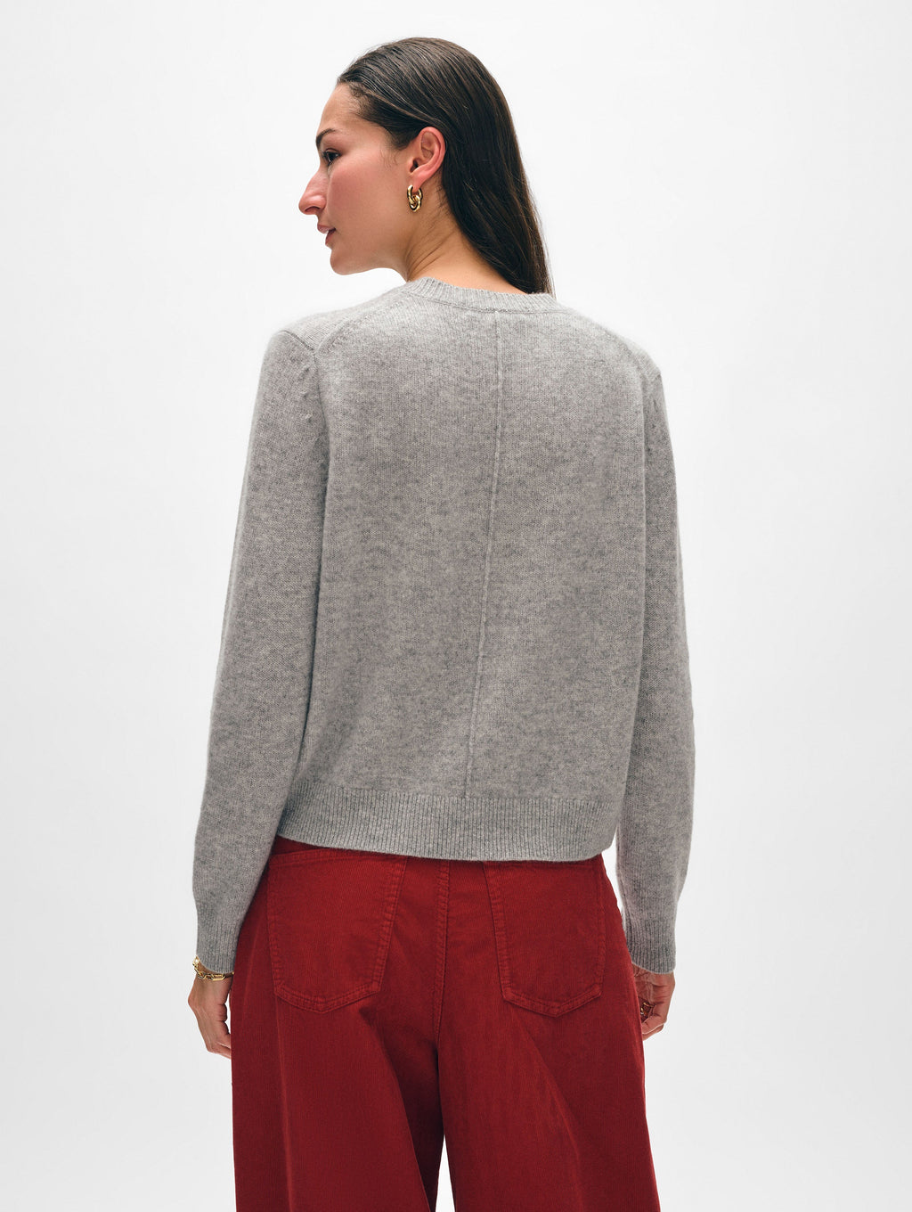 Cashmere Rib Trim Crewneck