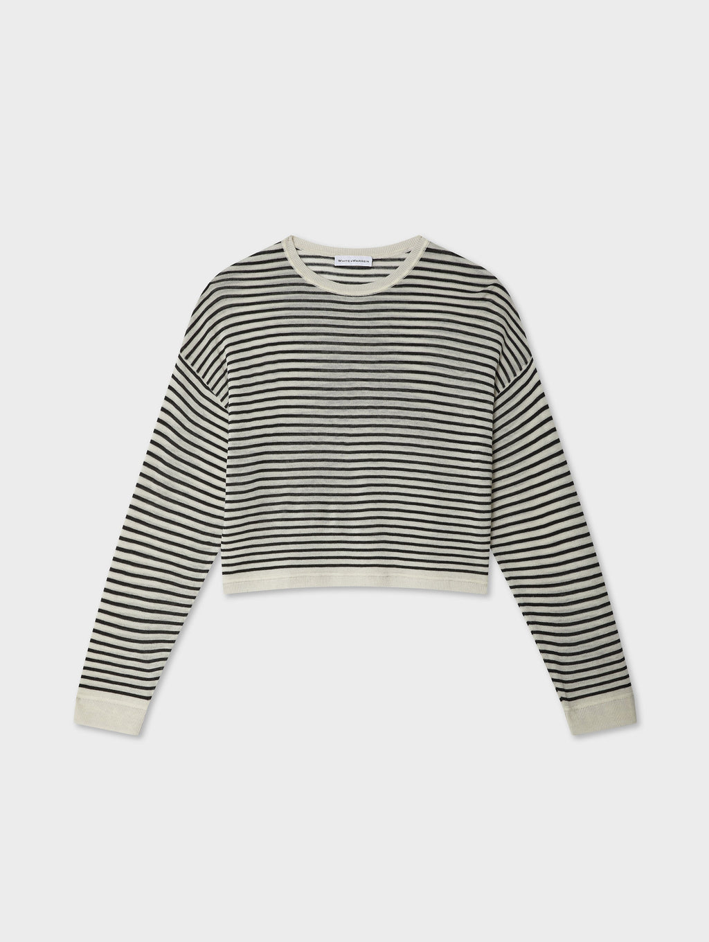 Superfine Cashmere Striped Sweatshirt