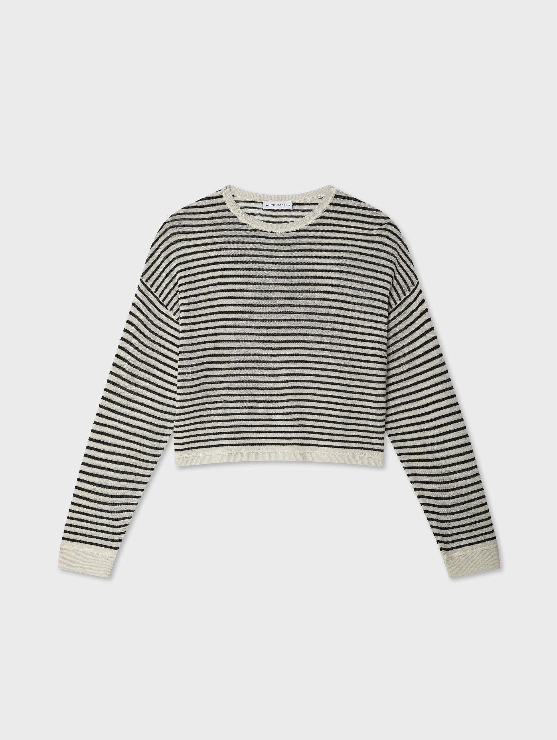 Superfine Cashmere Striped Sweatshirt