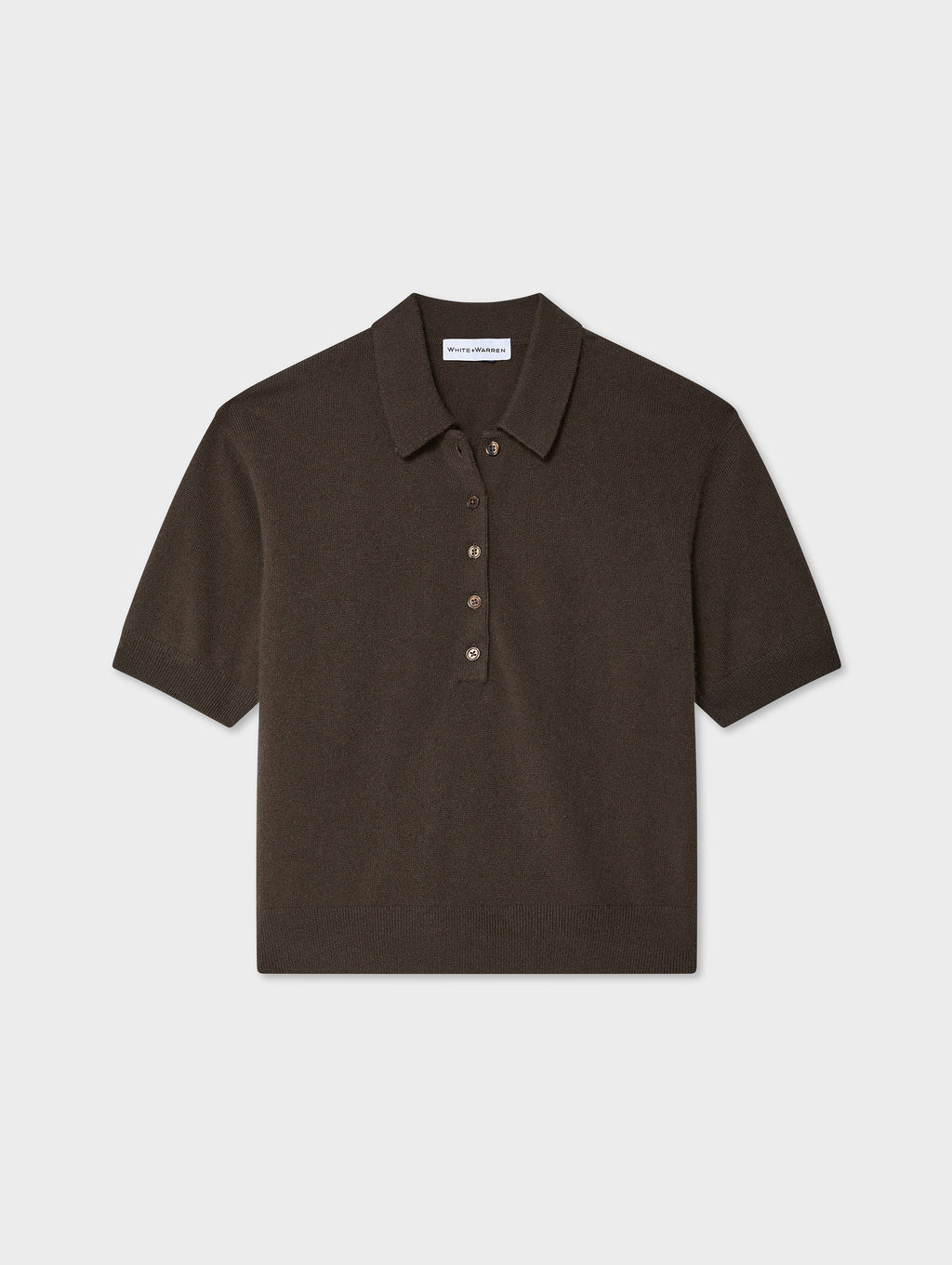 Cashmere Short Sleeve Button Polo