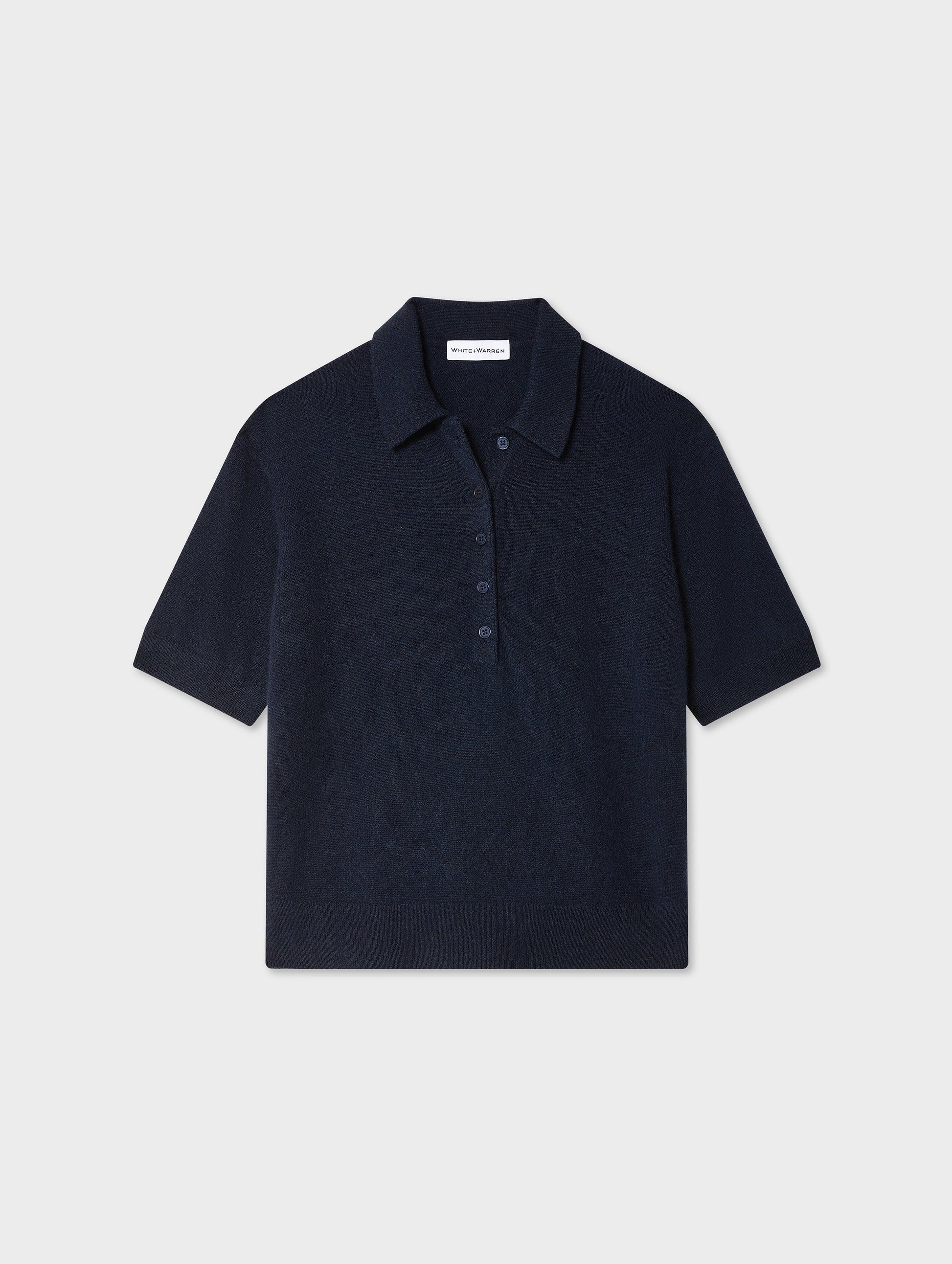 Cashmere Short Sleeve Button Polo