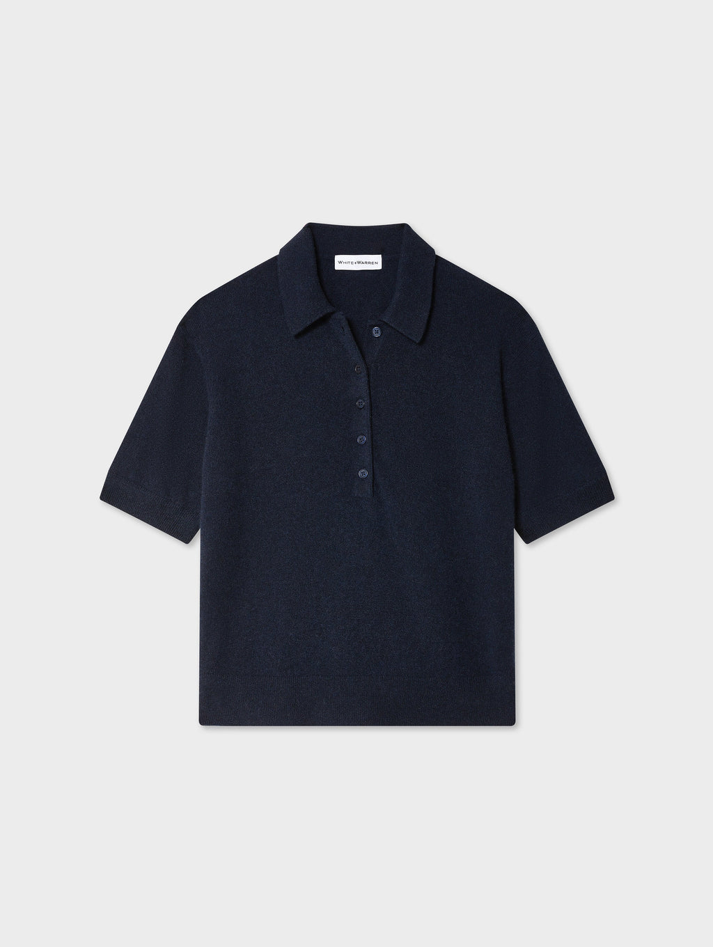 Cashmere Short Sleeve Button Polo