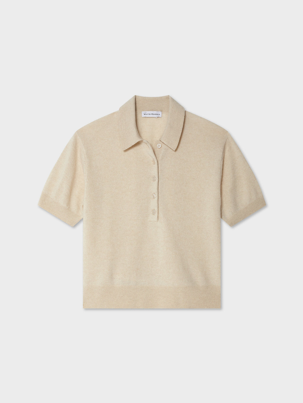 Cashmere Short Sleeve Button Polo