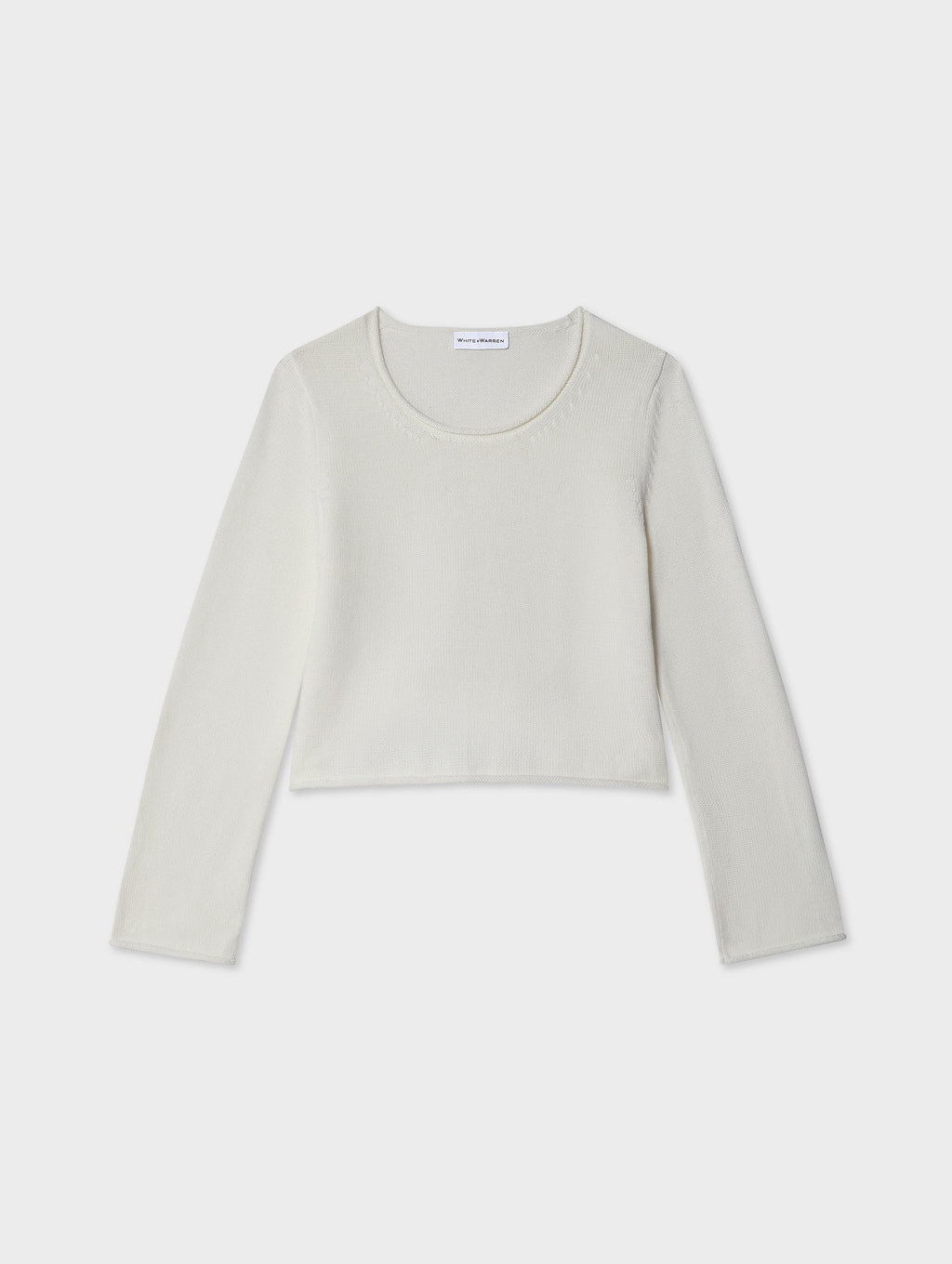 Cotton Roll Trim Crewneck