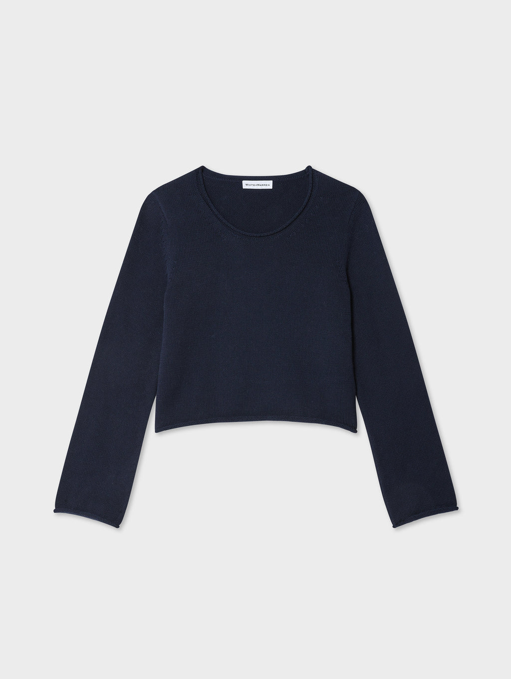 Cotton Roll Trim Crewneck