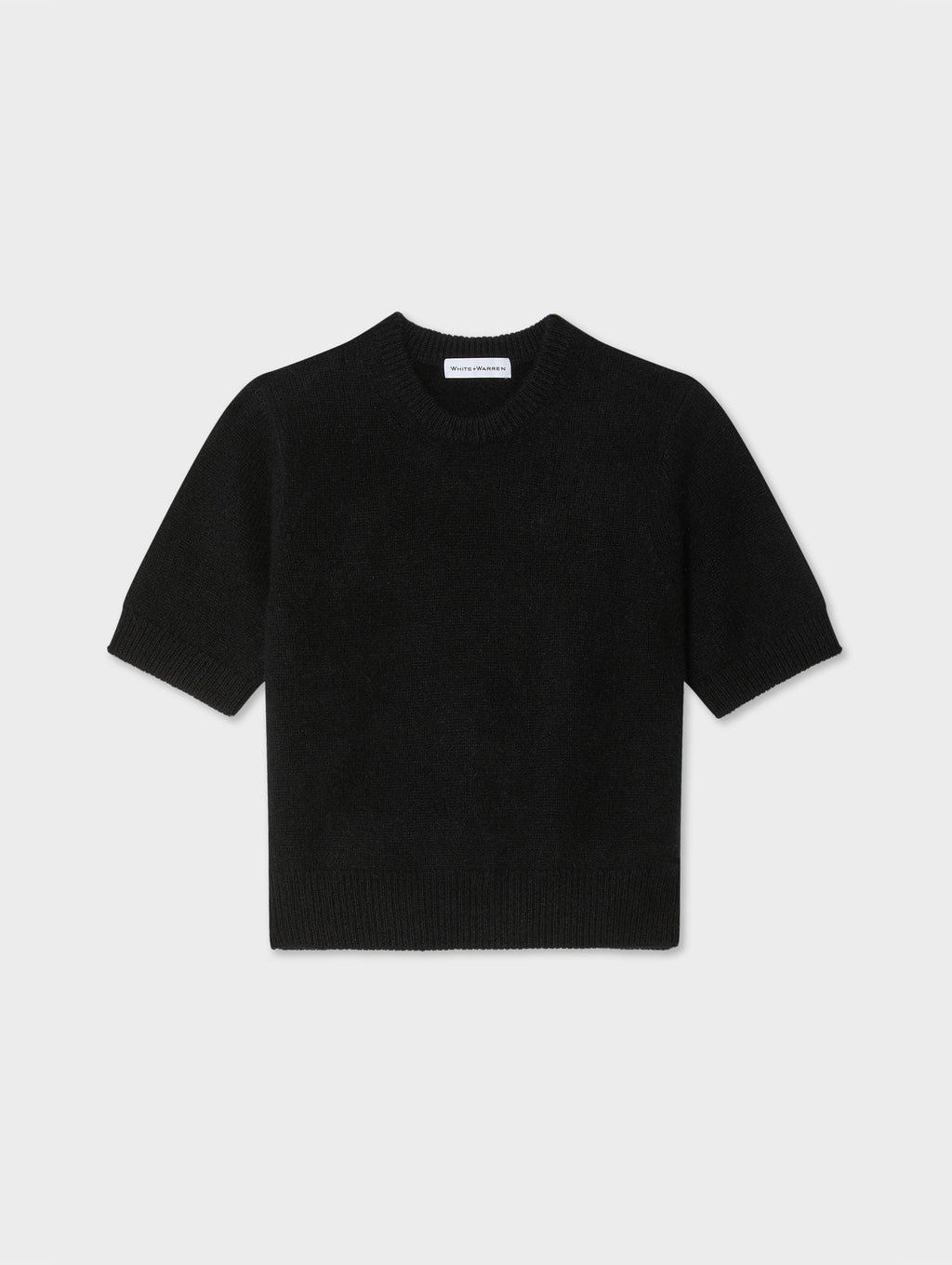 White + Warren black brushed cashmere tee shirt.