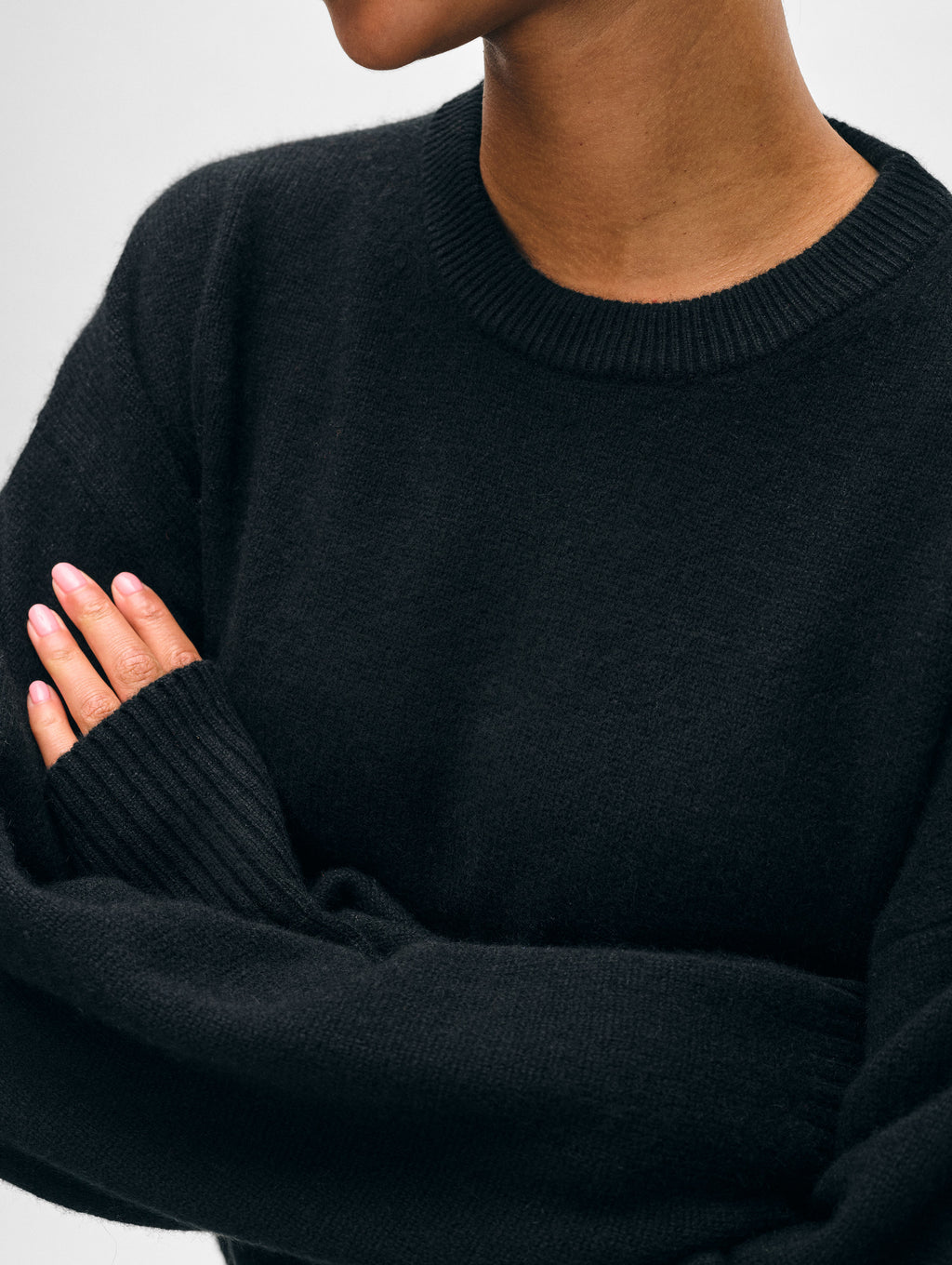 Cashmere Drop Shoulder Crewneck