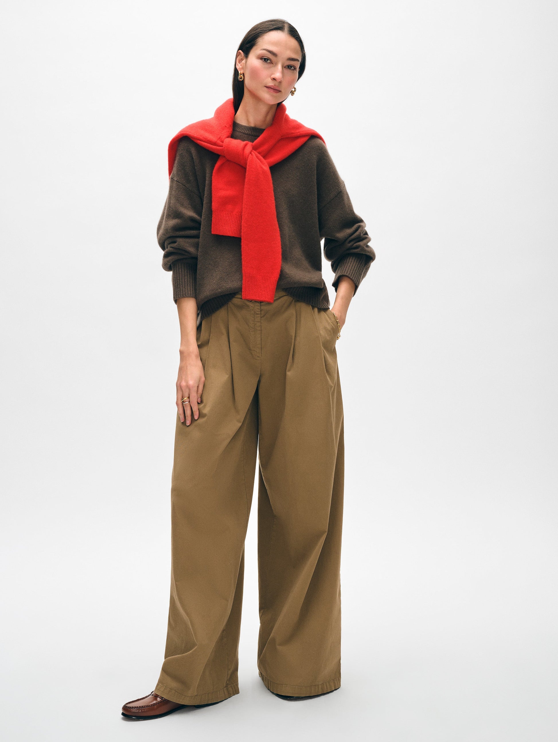 Cashmere Drop Shoulder Crewneck