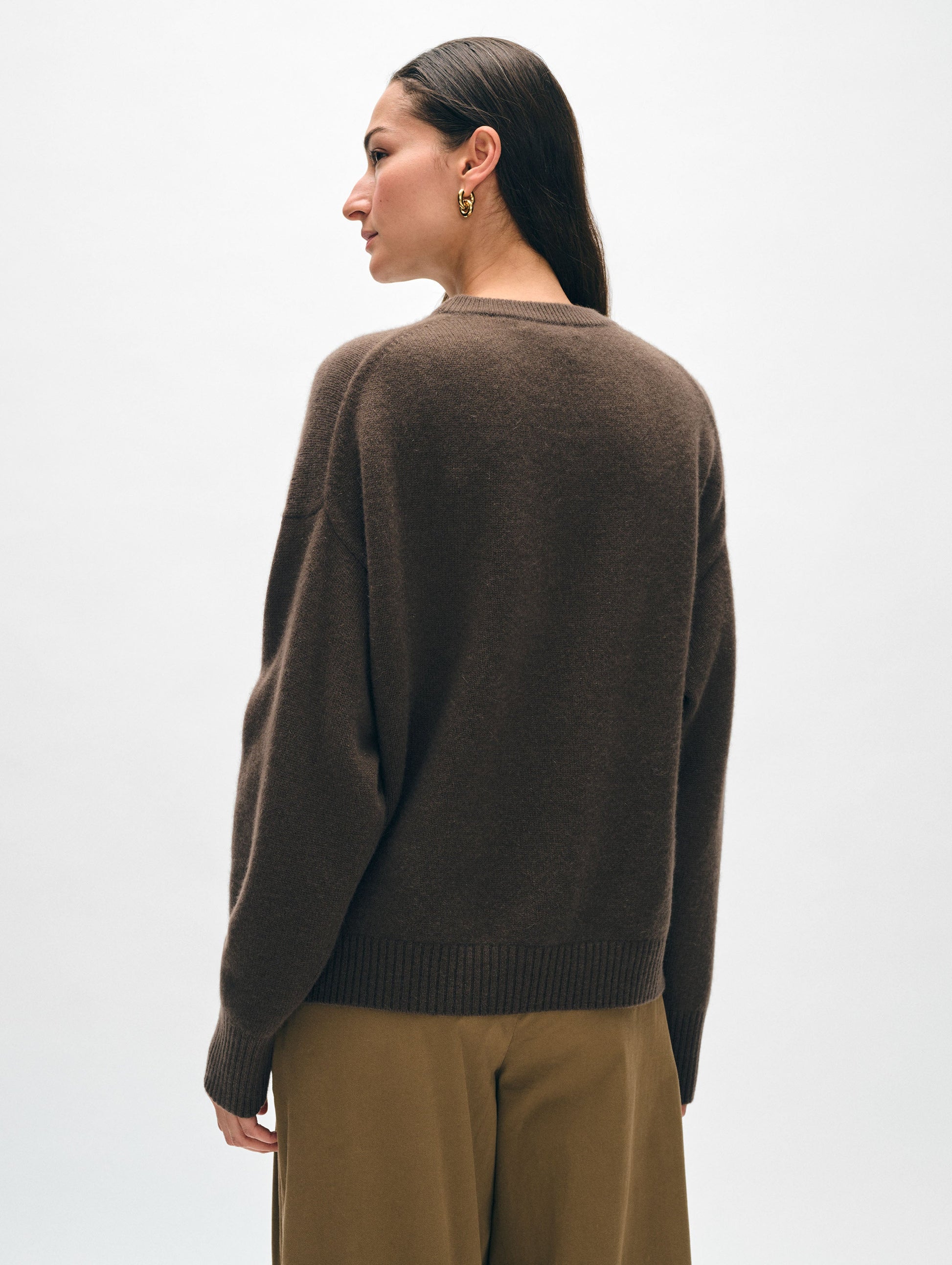 Cashmere Drop Shoulder Crewneck