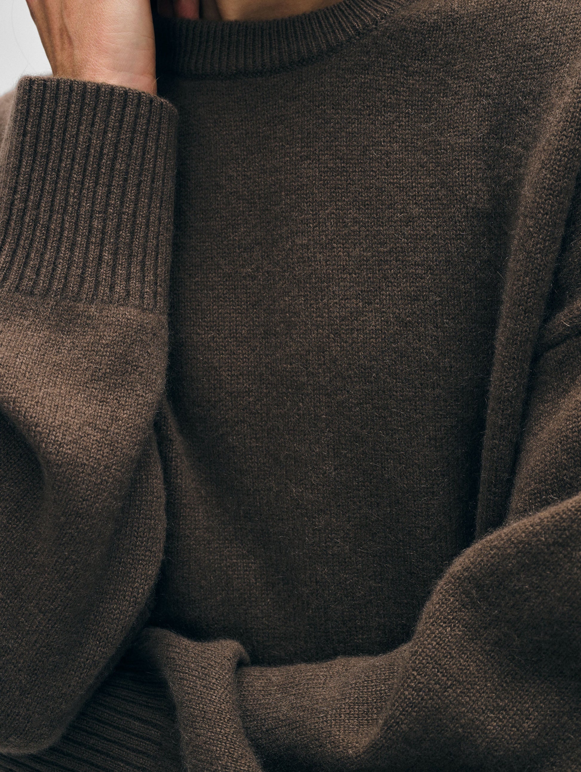 Cashmere Drop Shoulder Crewneck