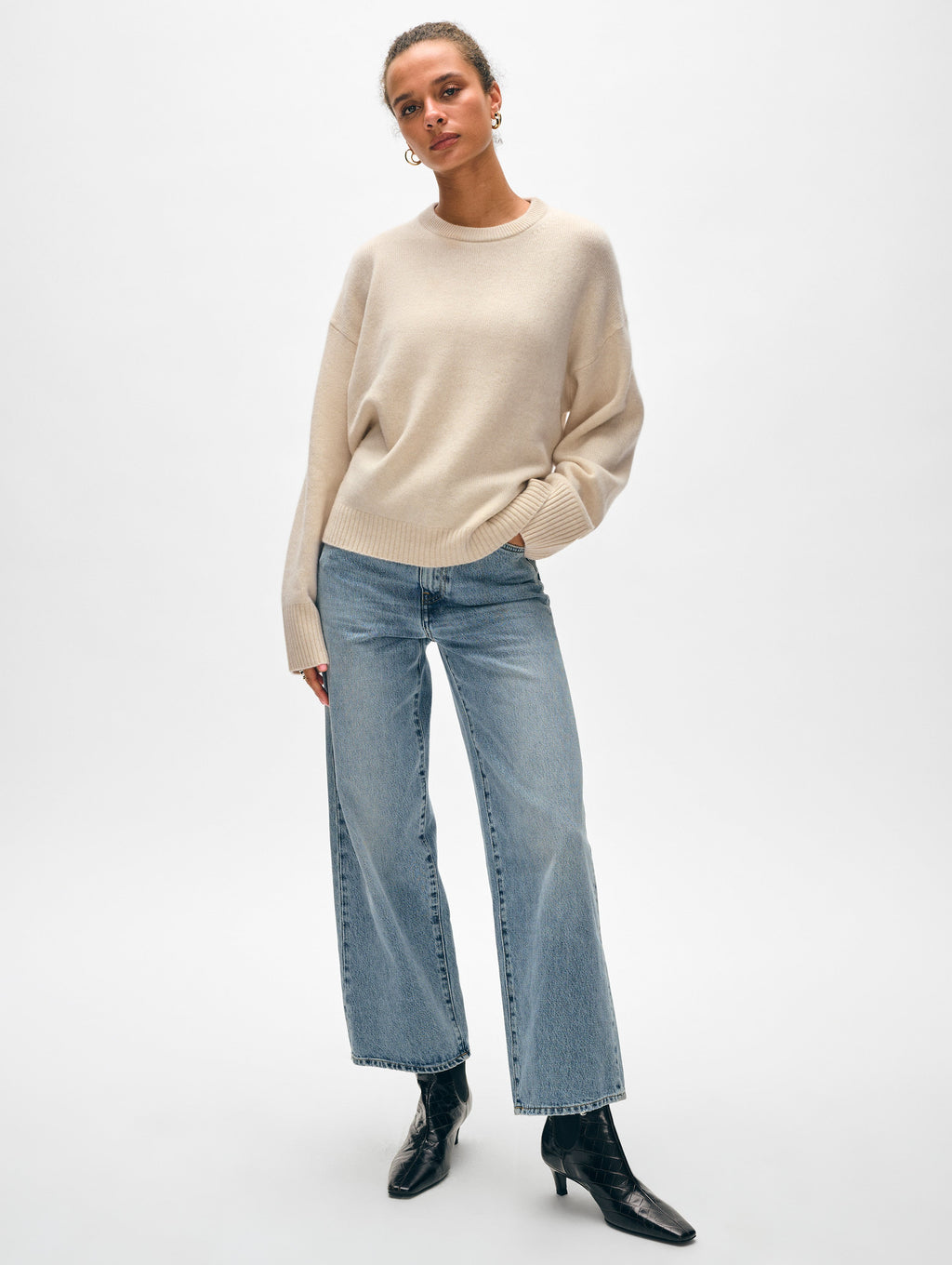Cashmere Drop Shoulder Crewneck