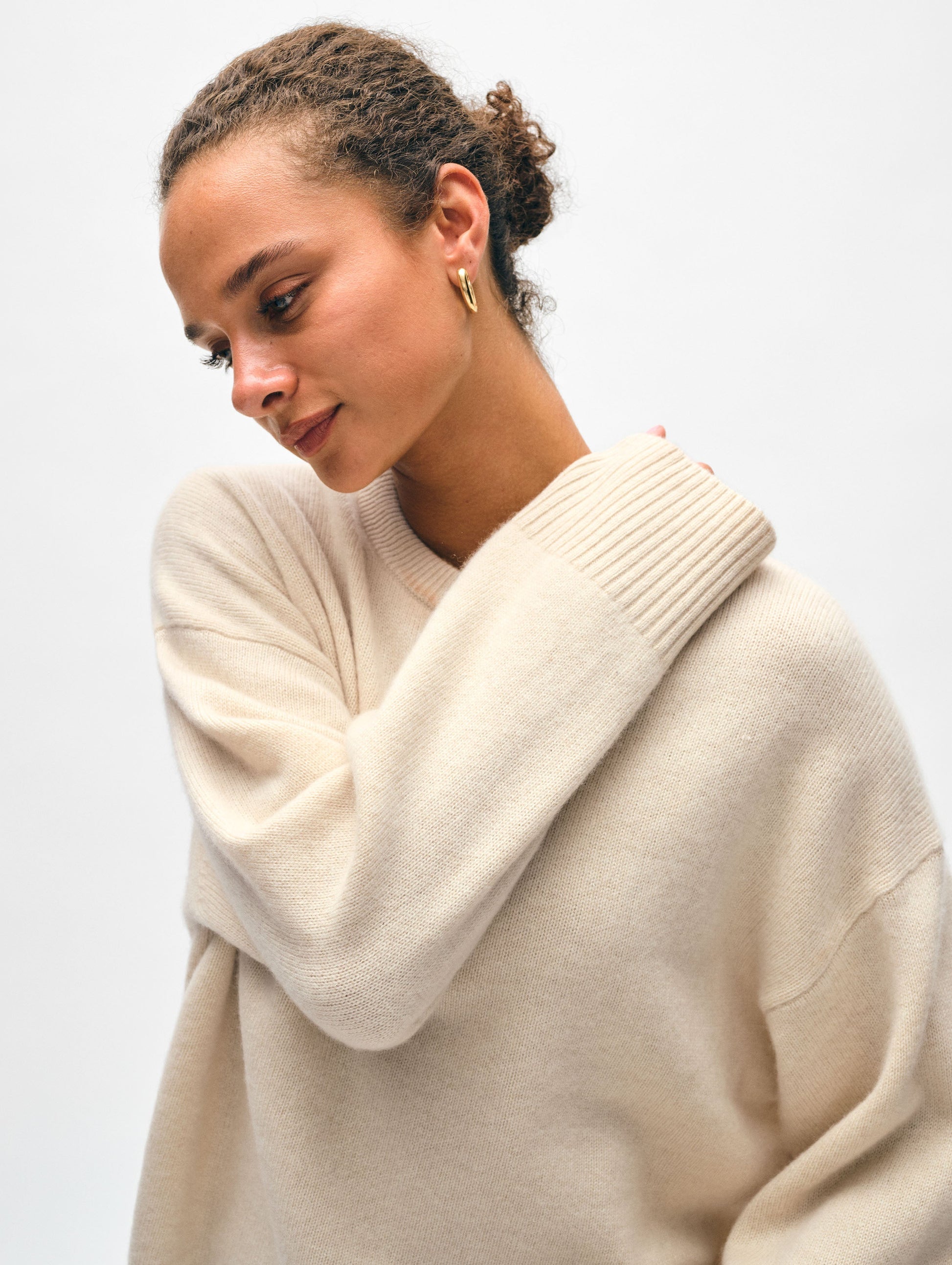 Cashmere Drop Shoulder Crewneck