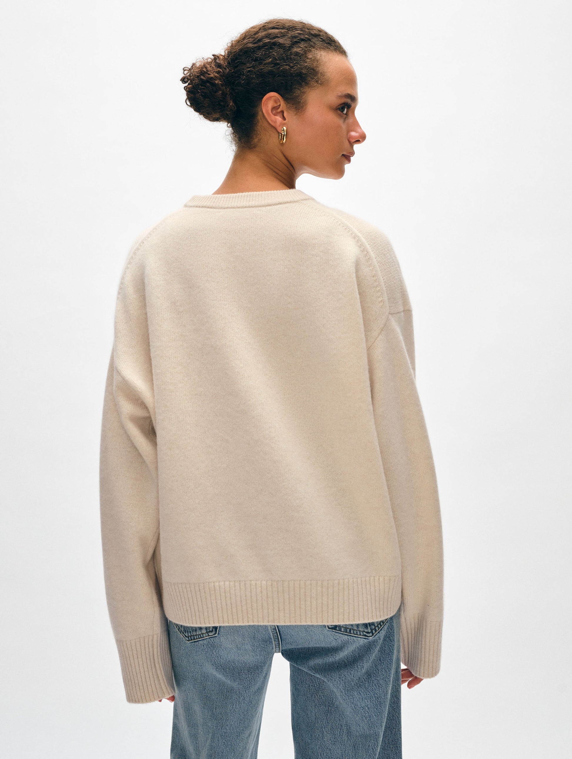 Cashmere Drop Shoulder Crewneck