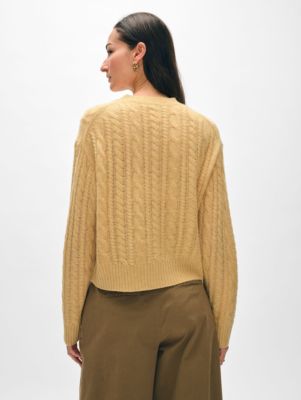 Cashmere Mixed Cable Crewneck