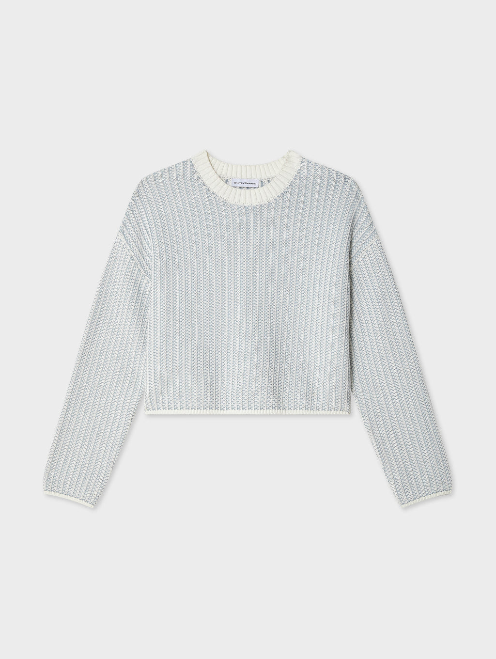 Cotton Two-toned Textured Crewneck