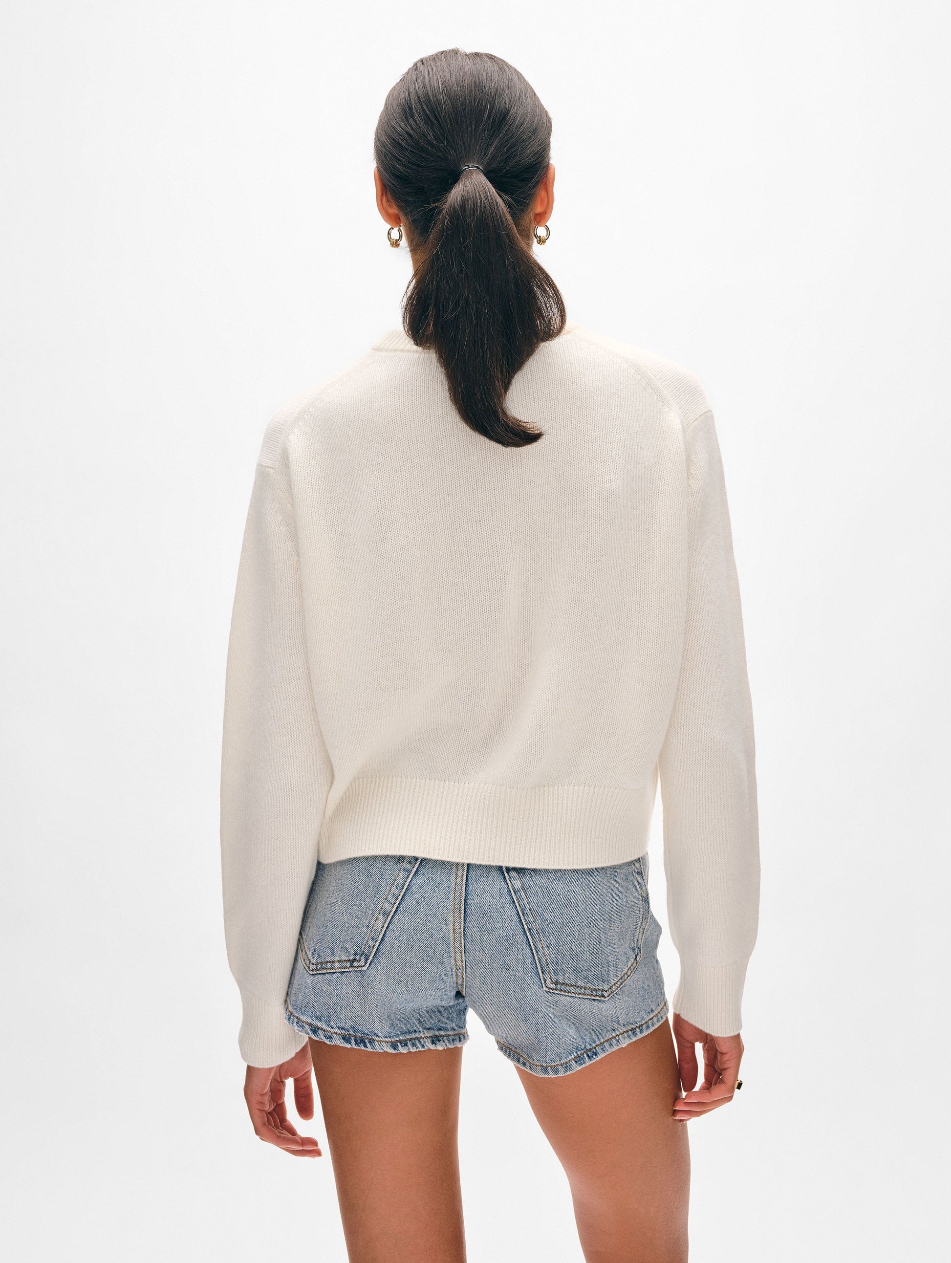 Cashmere Sardine Embroidered Crewneck