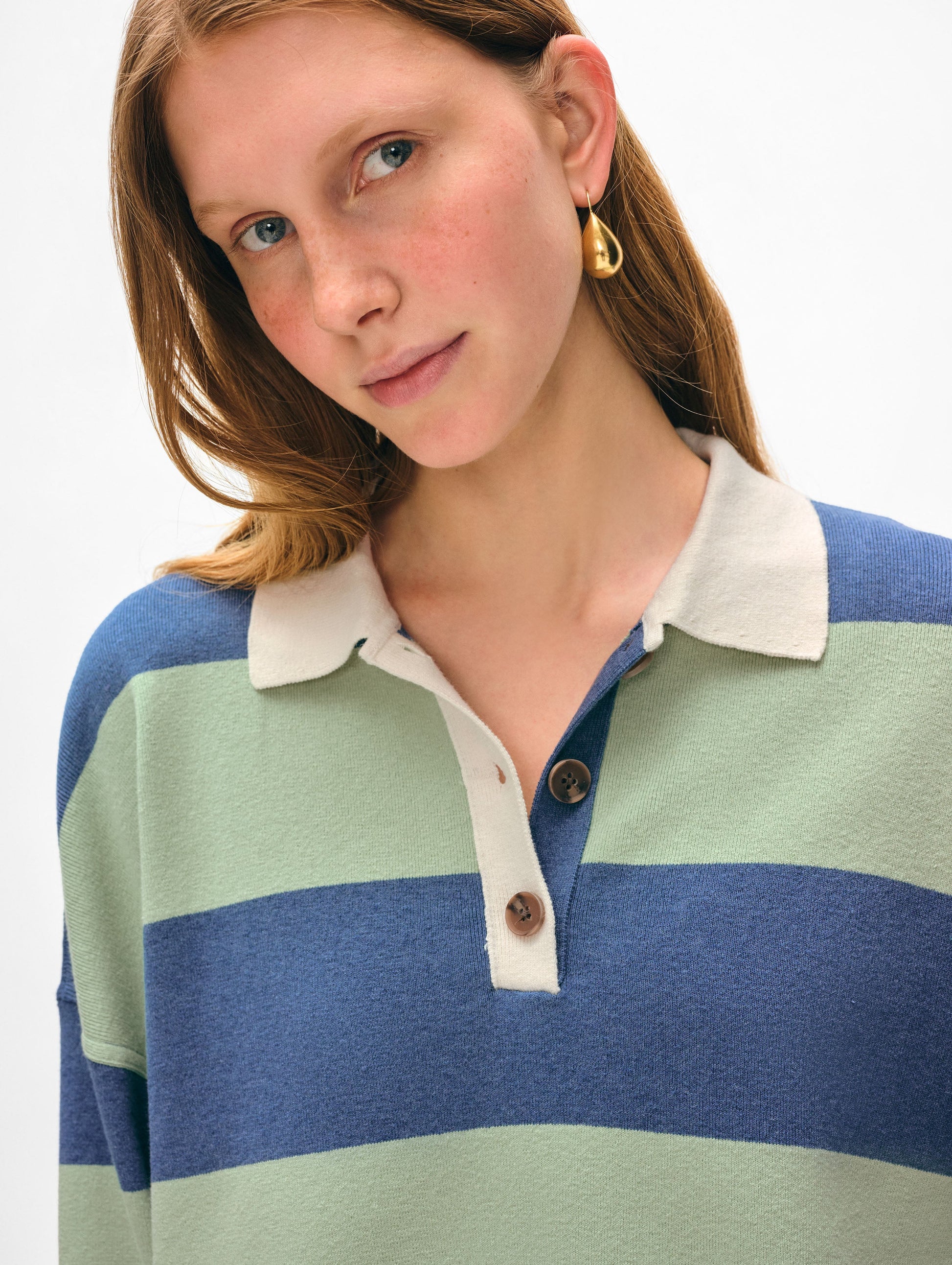 Cotton Blend Rugby Polo