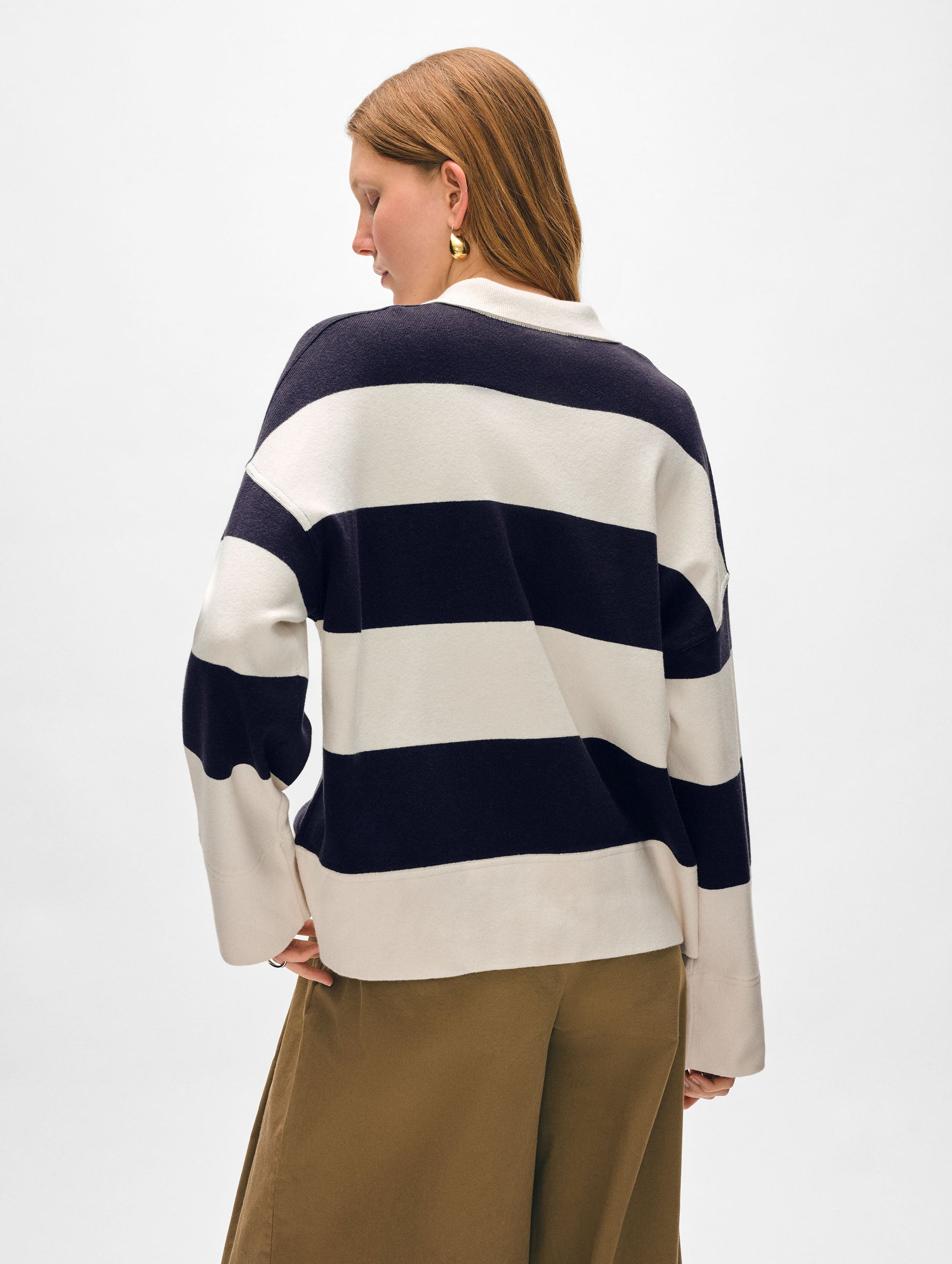 Cotton Blend Rugby Polo