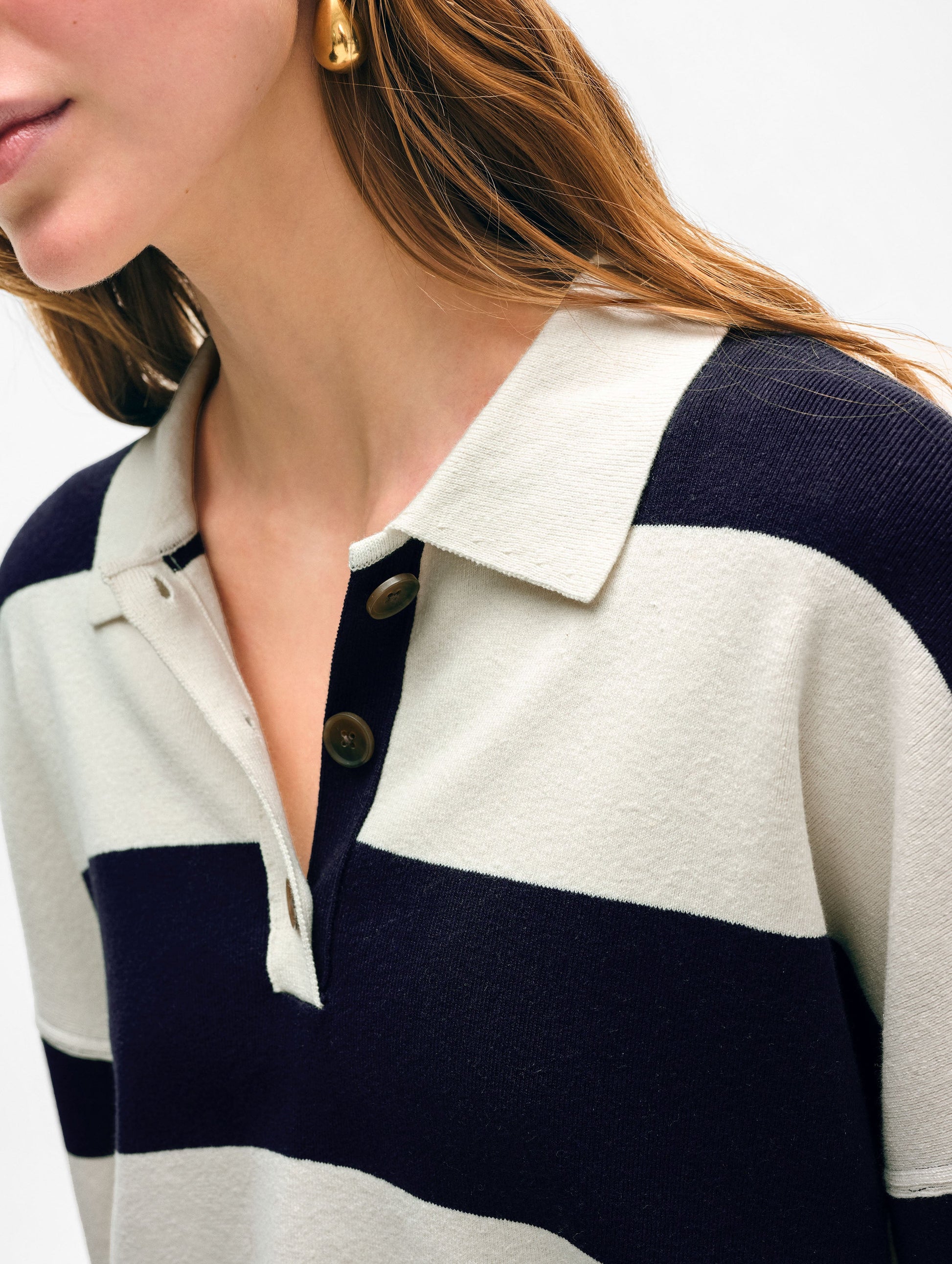 Cotton Blend Rugby Polo