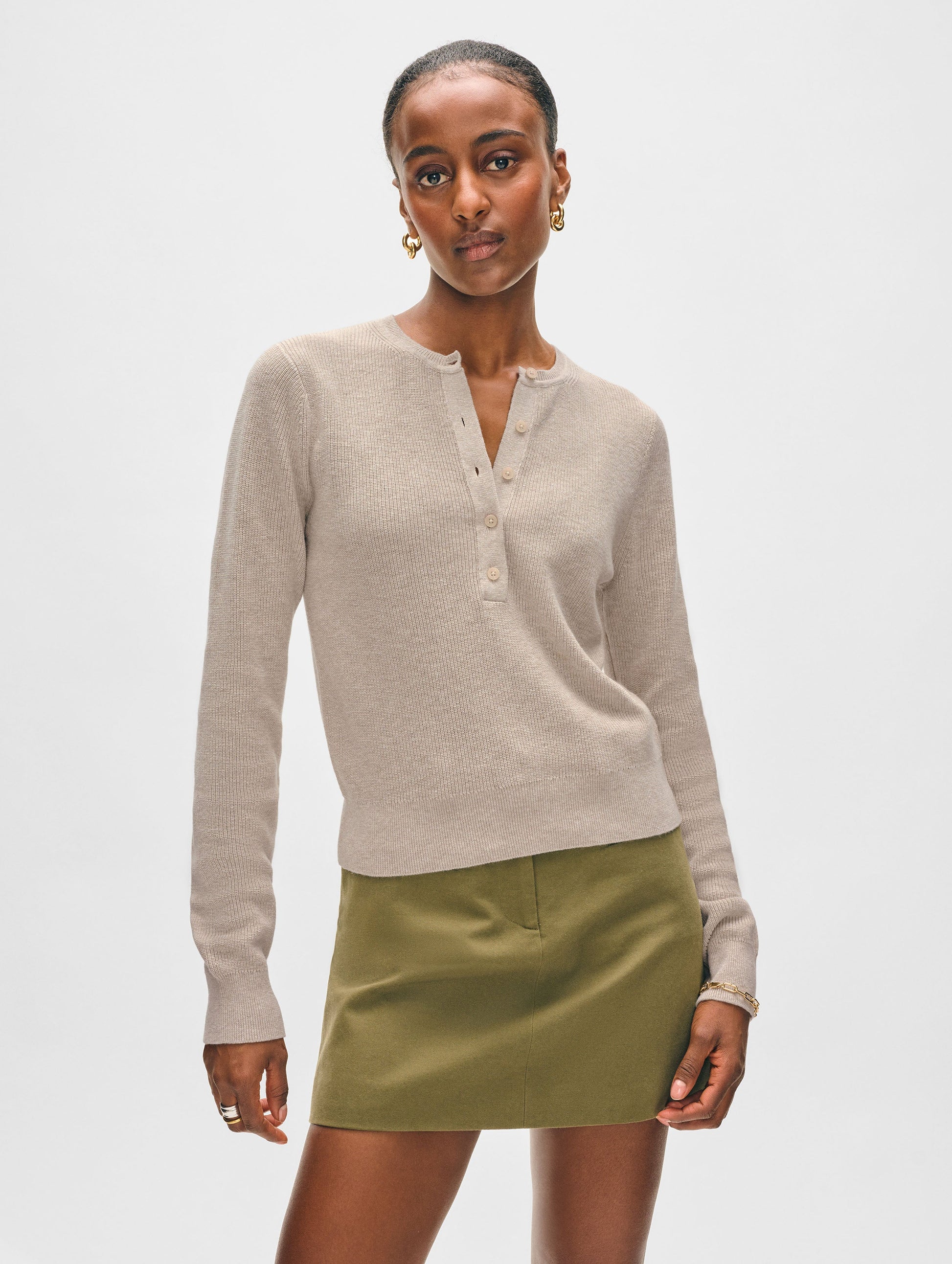 Fine Cotton Ribbed Henley