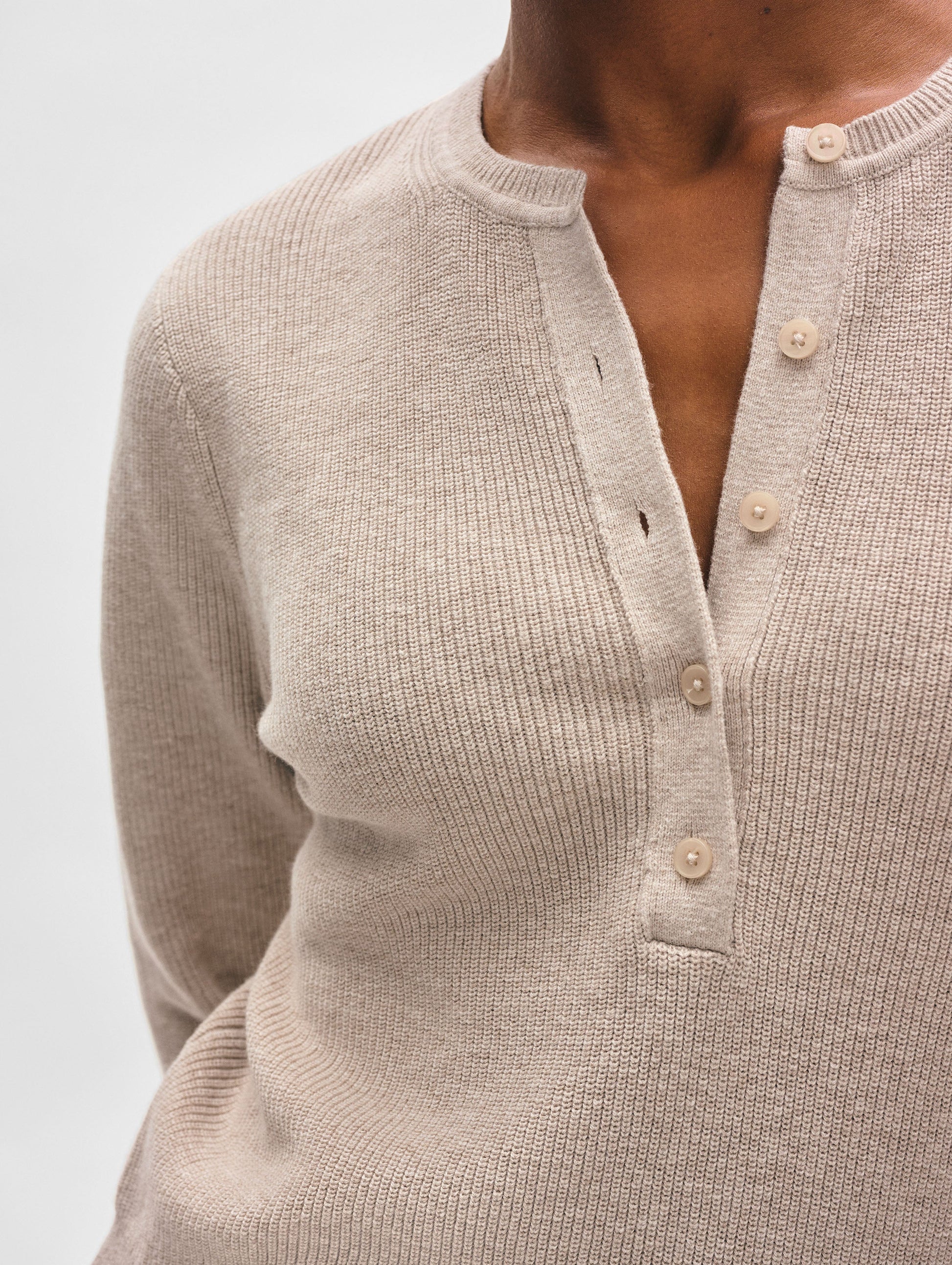 Fine Cotton Ribbed Henley