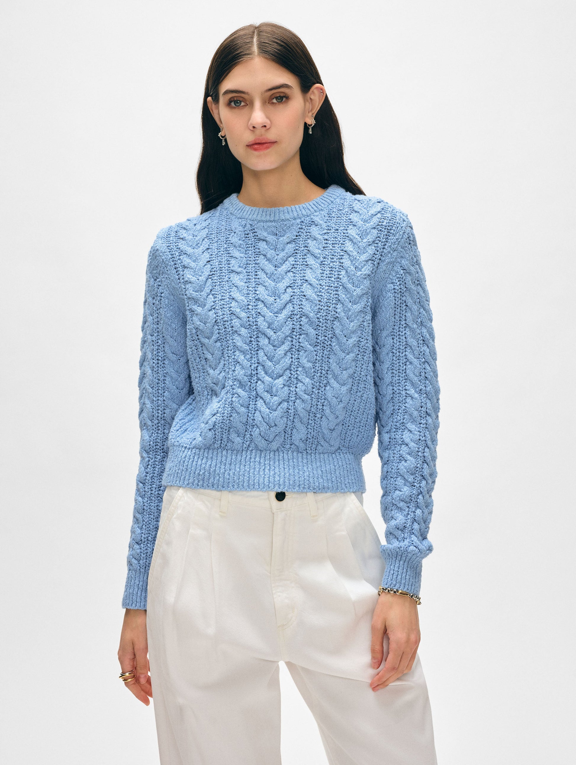 Cotton Cable Crewneck