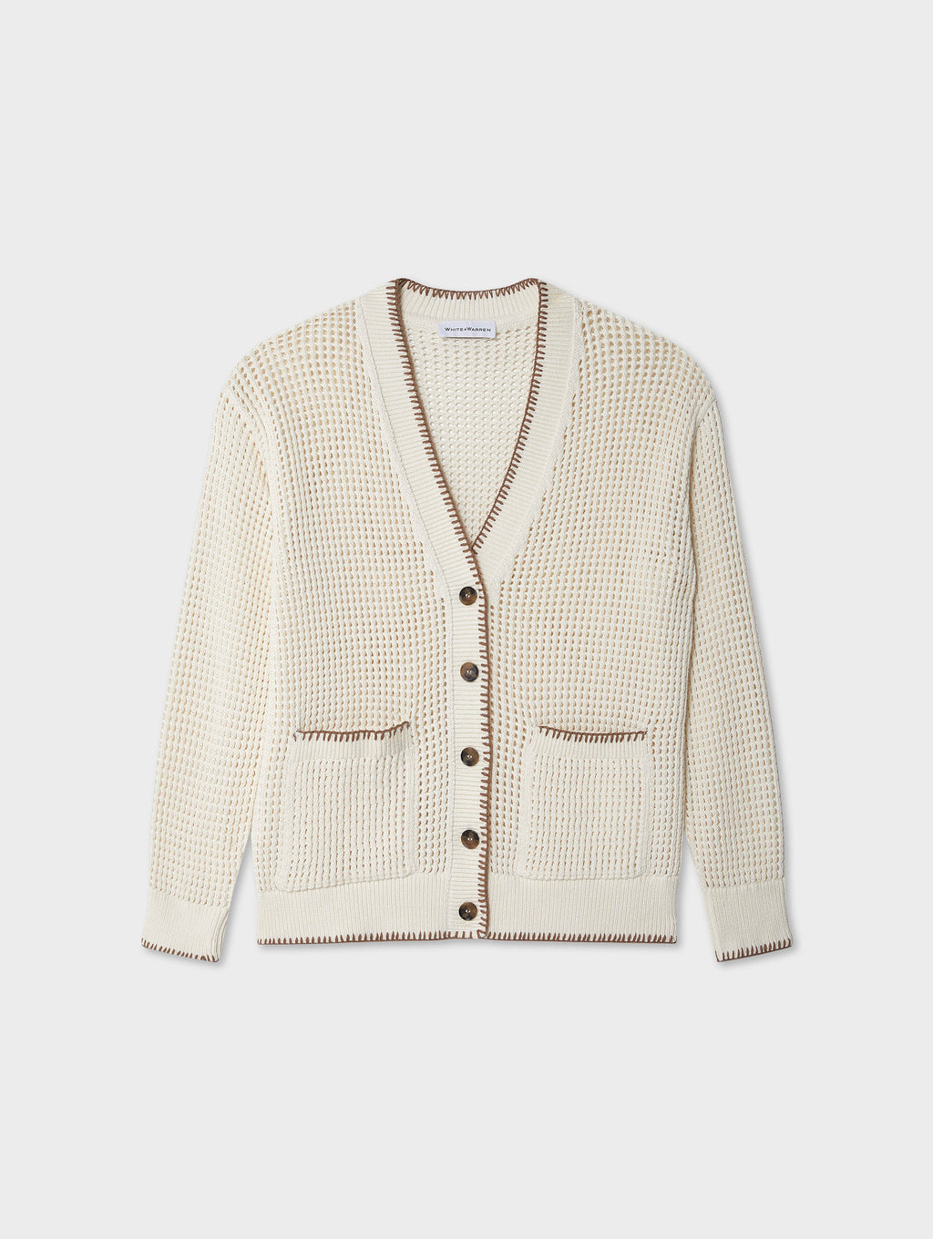 Cotton Blanket Trim Cardigan
